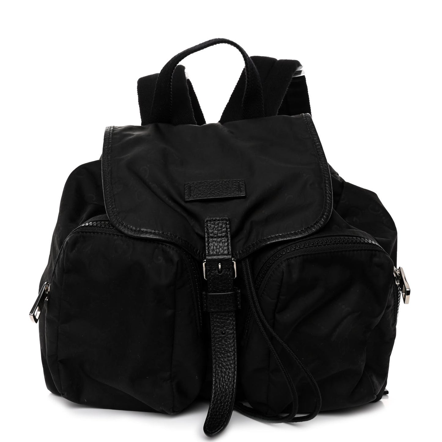 Nylon Monogram Medium Light Single Buckle Backpack Black