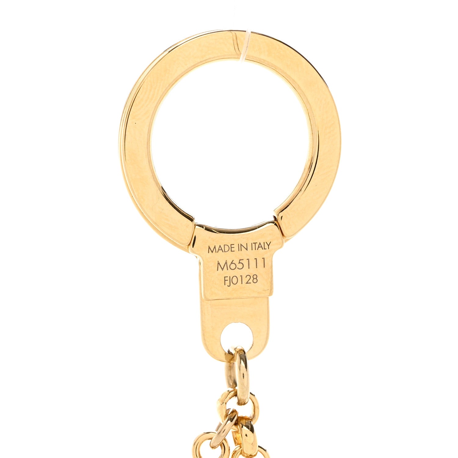 Louis Vuitton Brass Enamel Fleur De Monogram Bag Charm Chain Gold 4 of 5