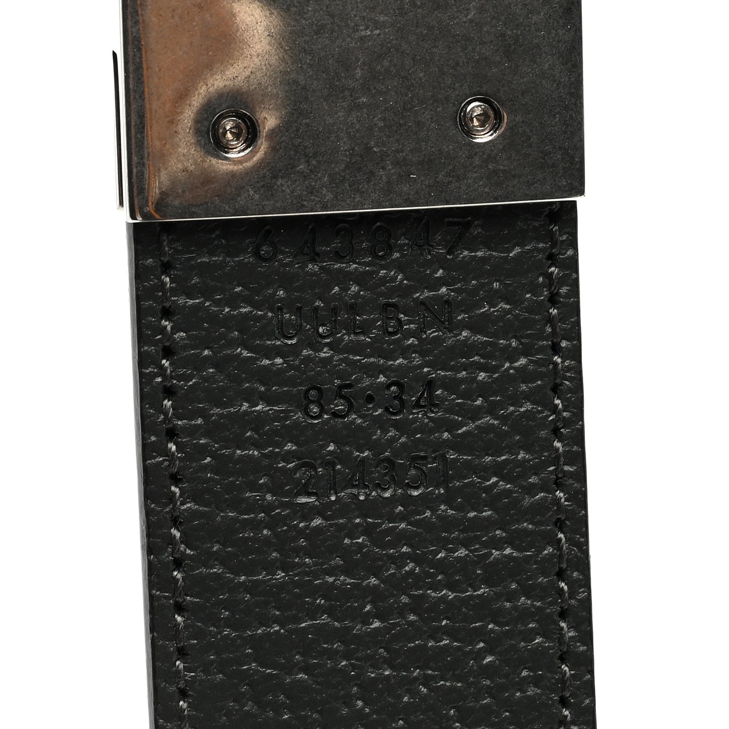 GG Supreme Monogram Plutone Calfskin Palladium Double G Reversible 30mm Belt 85 34 Black