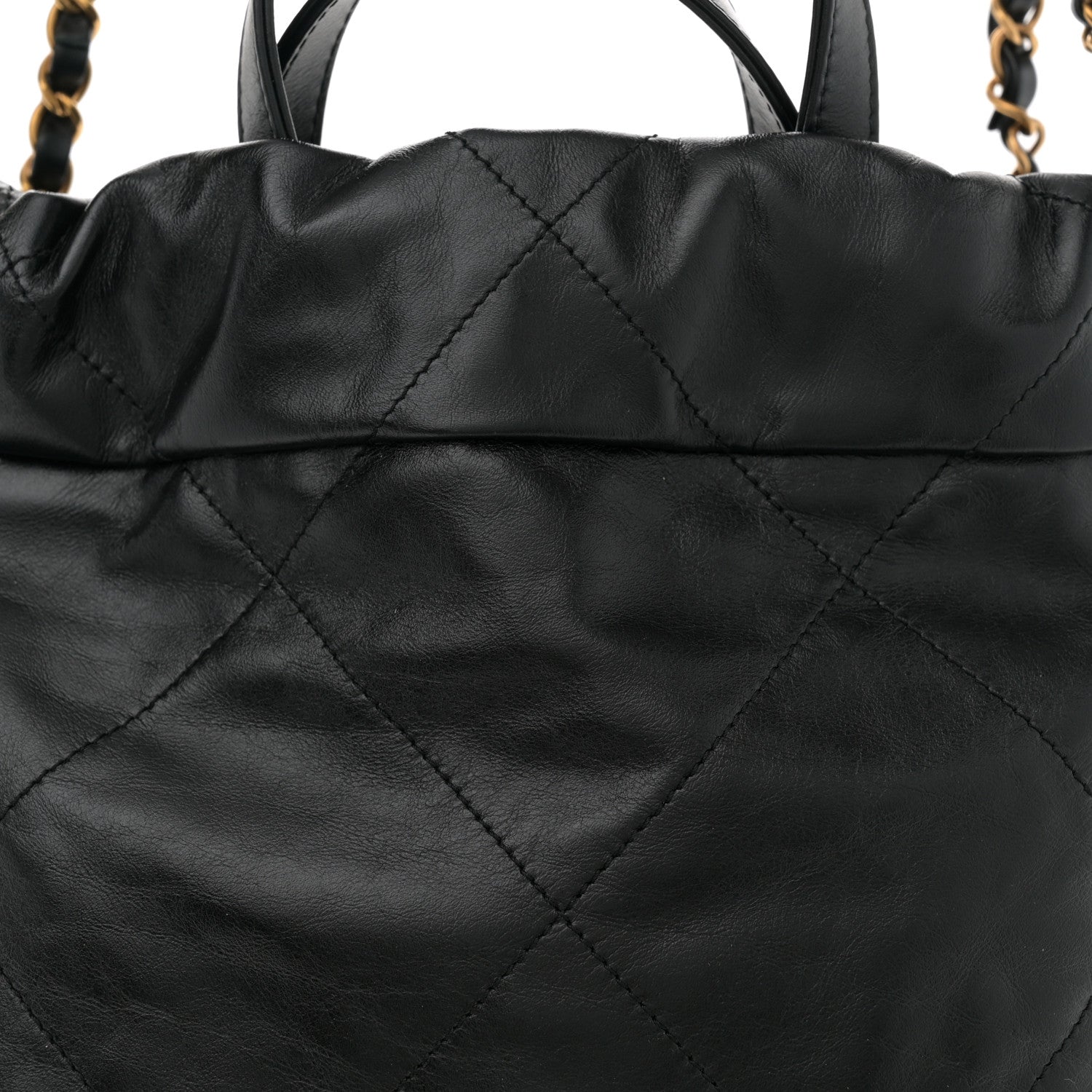 Chanel Shiny Calfskin Quilted Chanel 22 Backpack Black 8 of 10
