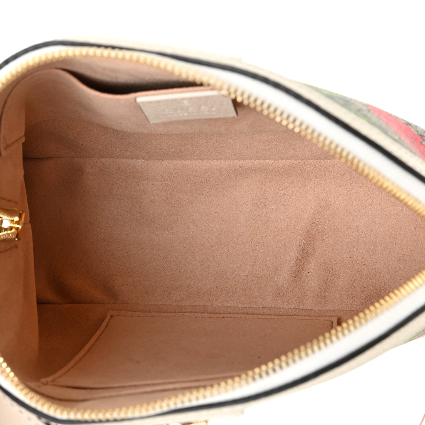 GG Supreme Monogram Flora Web GG Small Ophidia Dome Shoulder Bag White