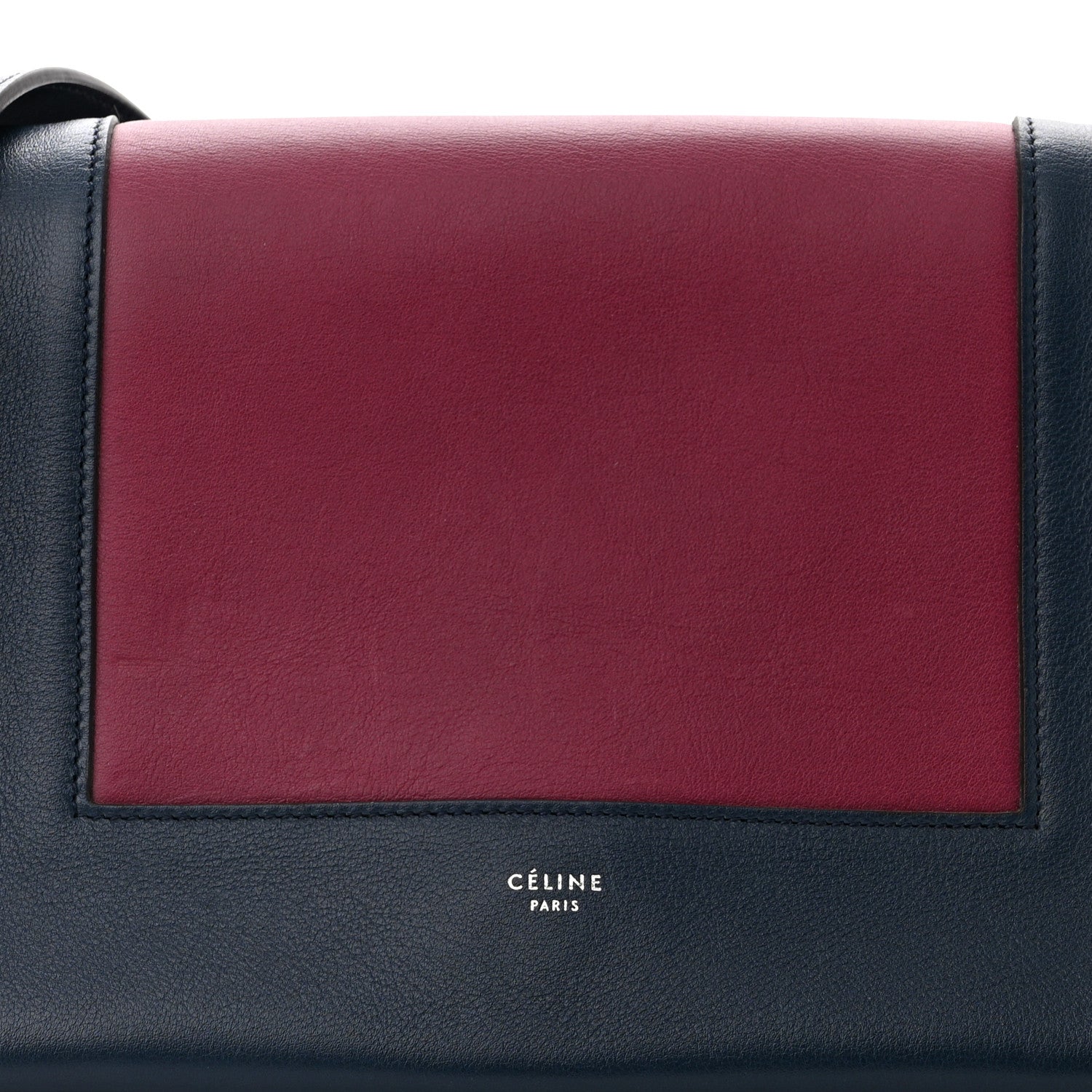 Celine Shiny Smooth Calfskin Medium Frame Shoulder Bag Steel Blue Plum 8 of 10