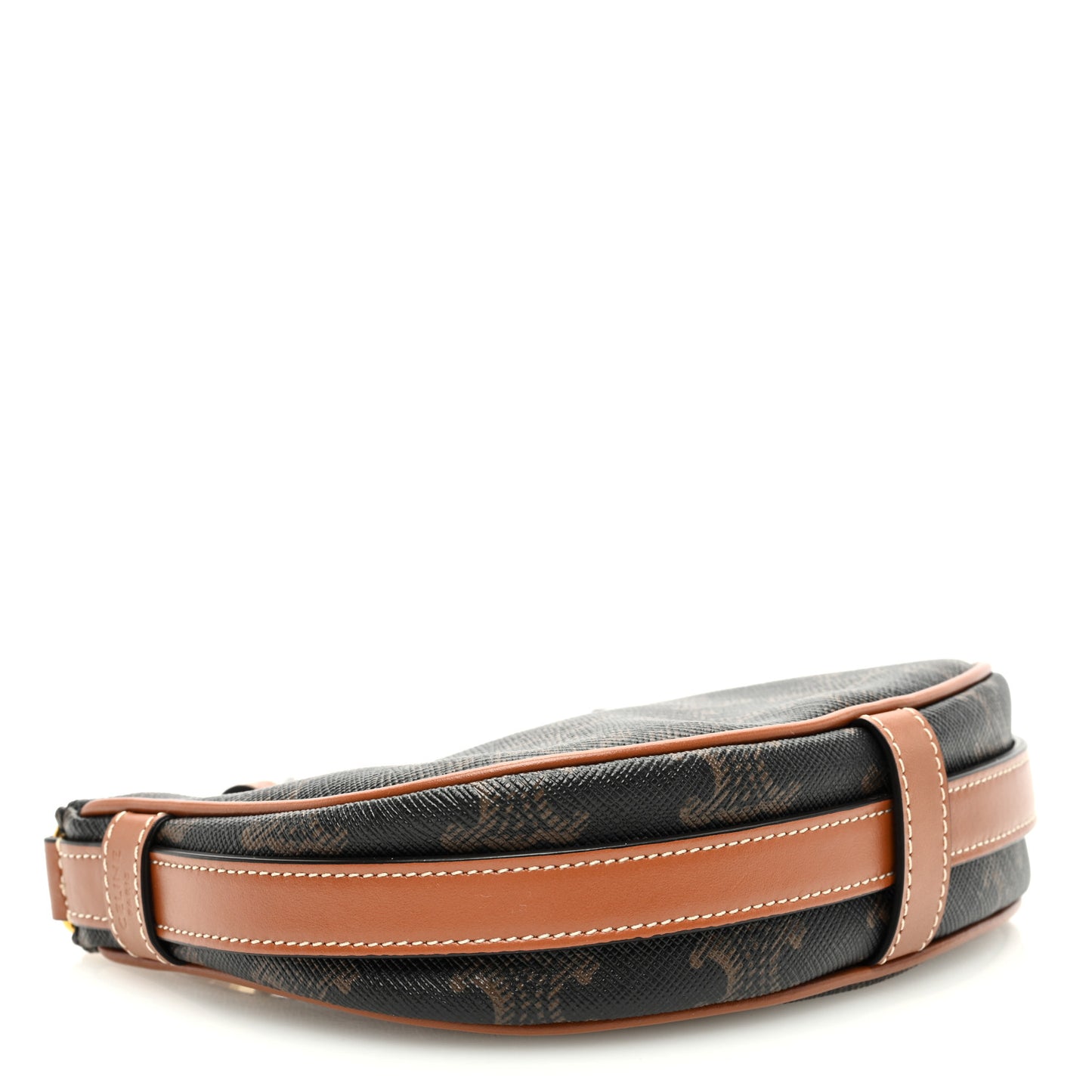 Canvas Calfskin Mini Ava Triomphe Shoulder Bag Tan