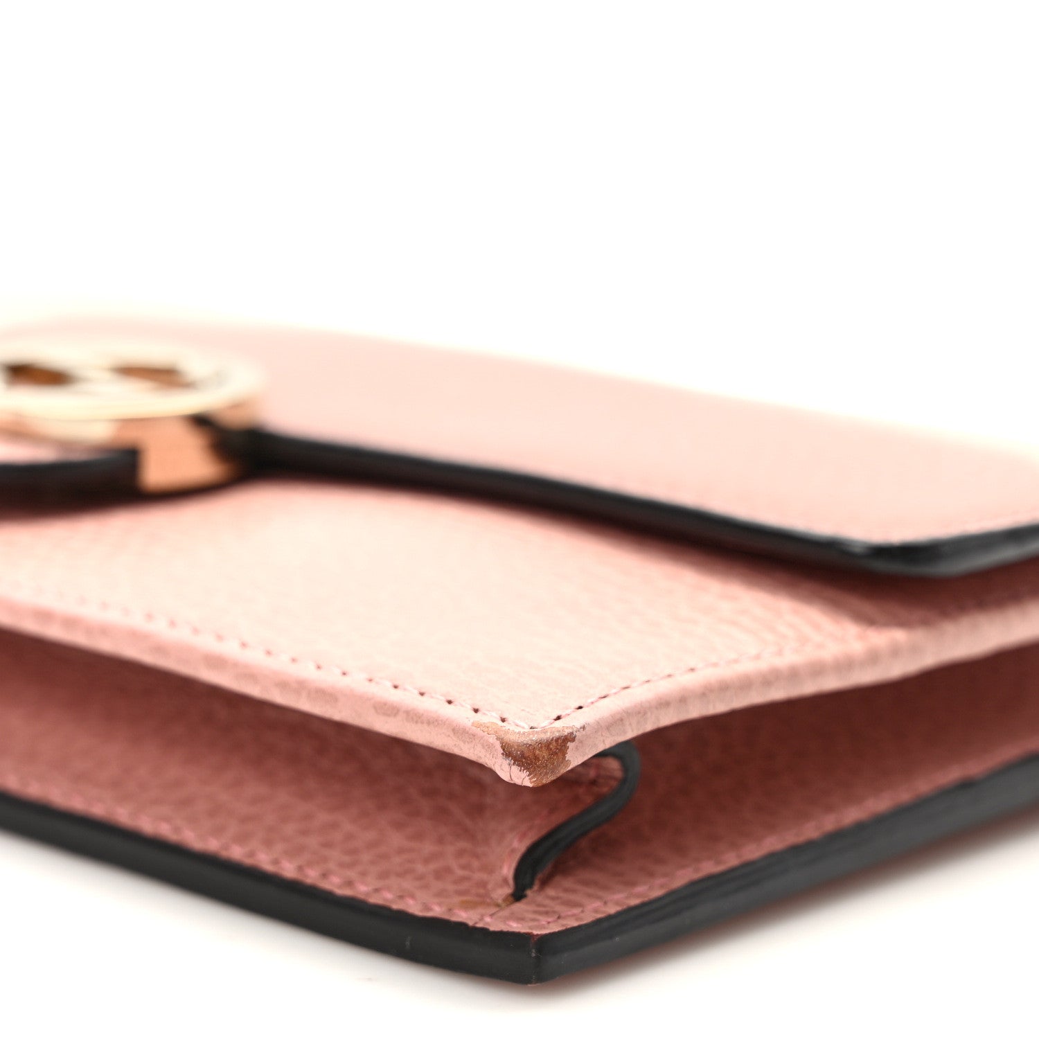 Gucci Dollar Calfskin Interlocking G Chain Wallet Soft Pink 9 of 11