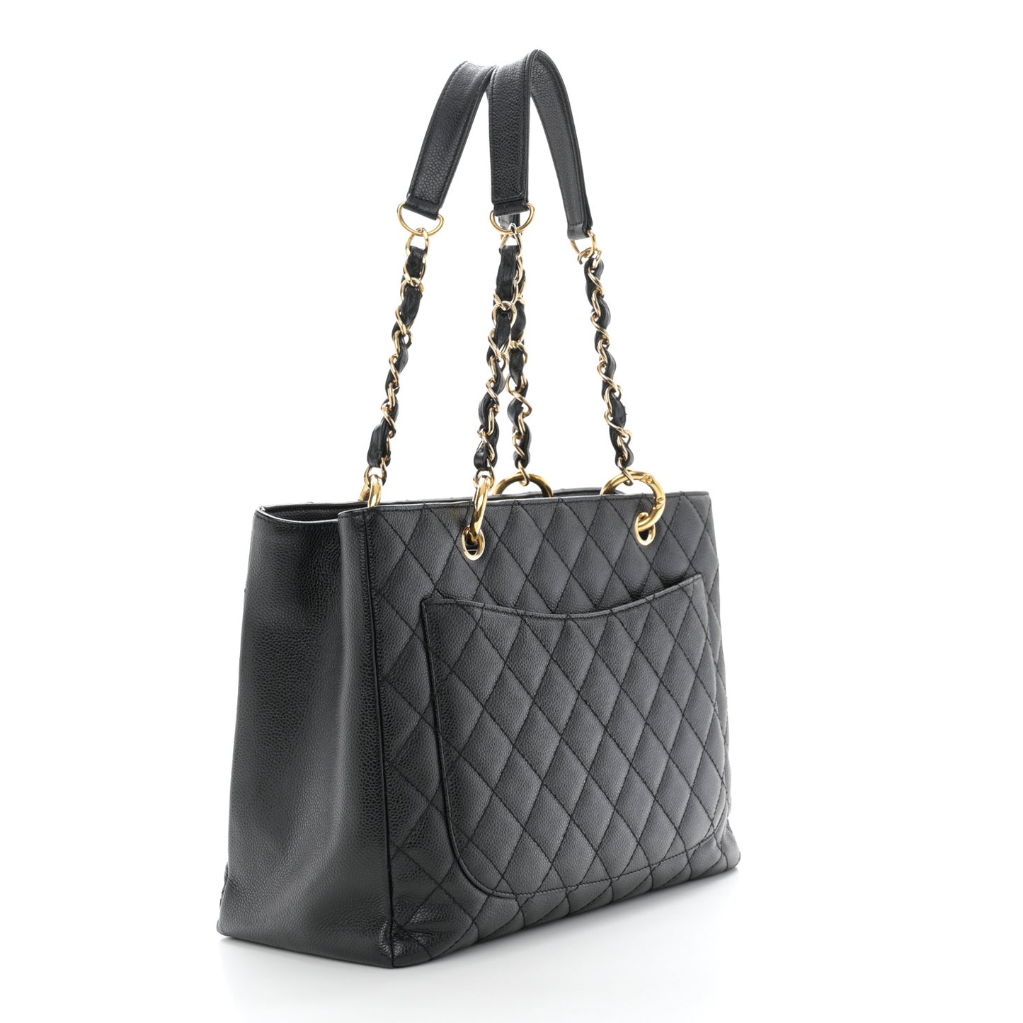 Caviar Quilted Grand Shopping Tote GST Black