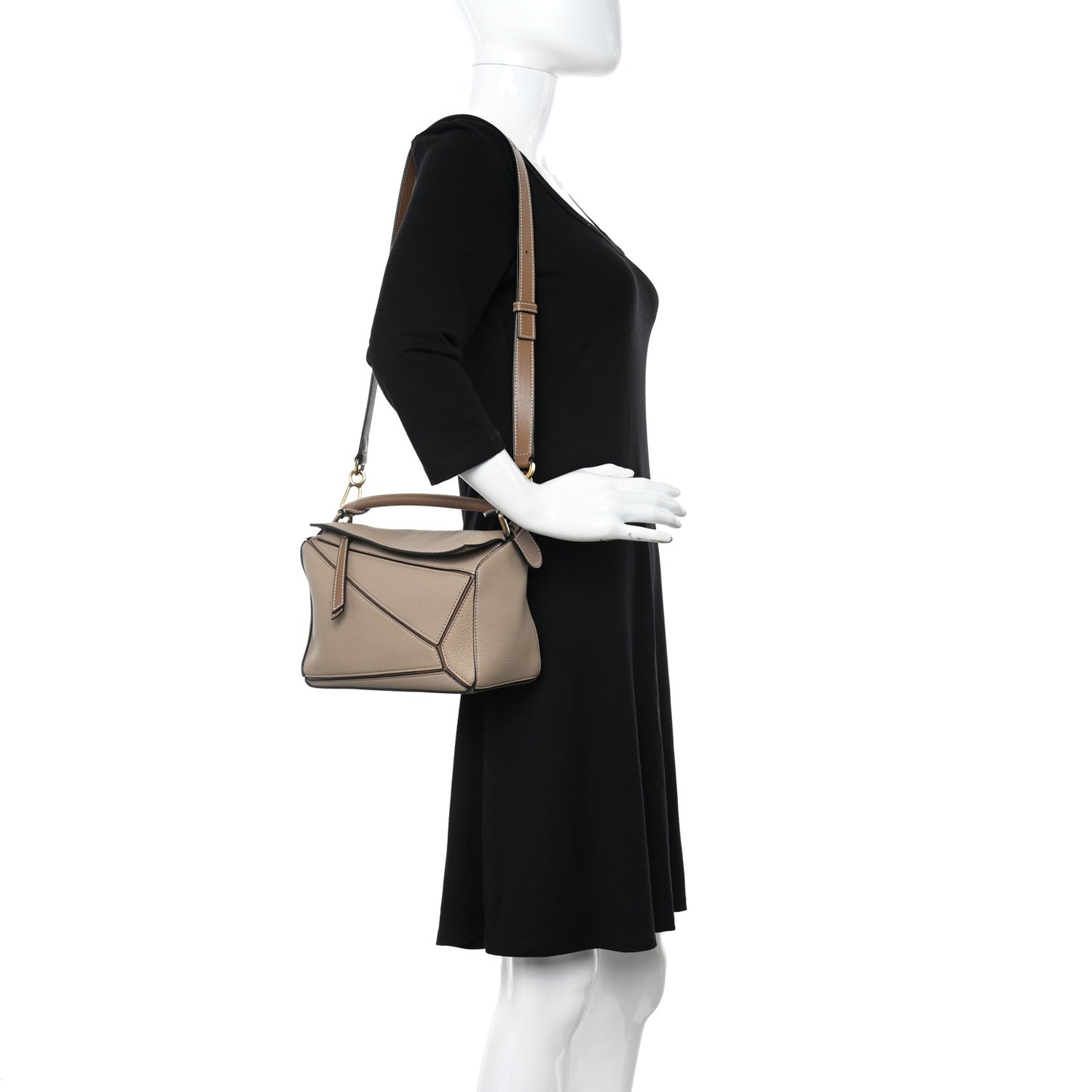 Grained Calfskin Small Puzzle Bag Sand Mink