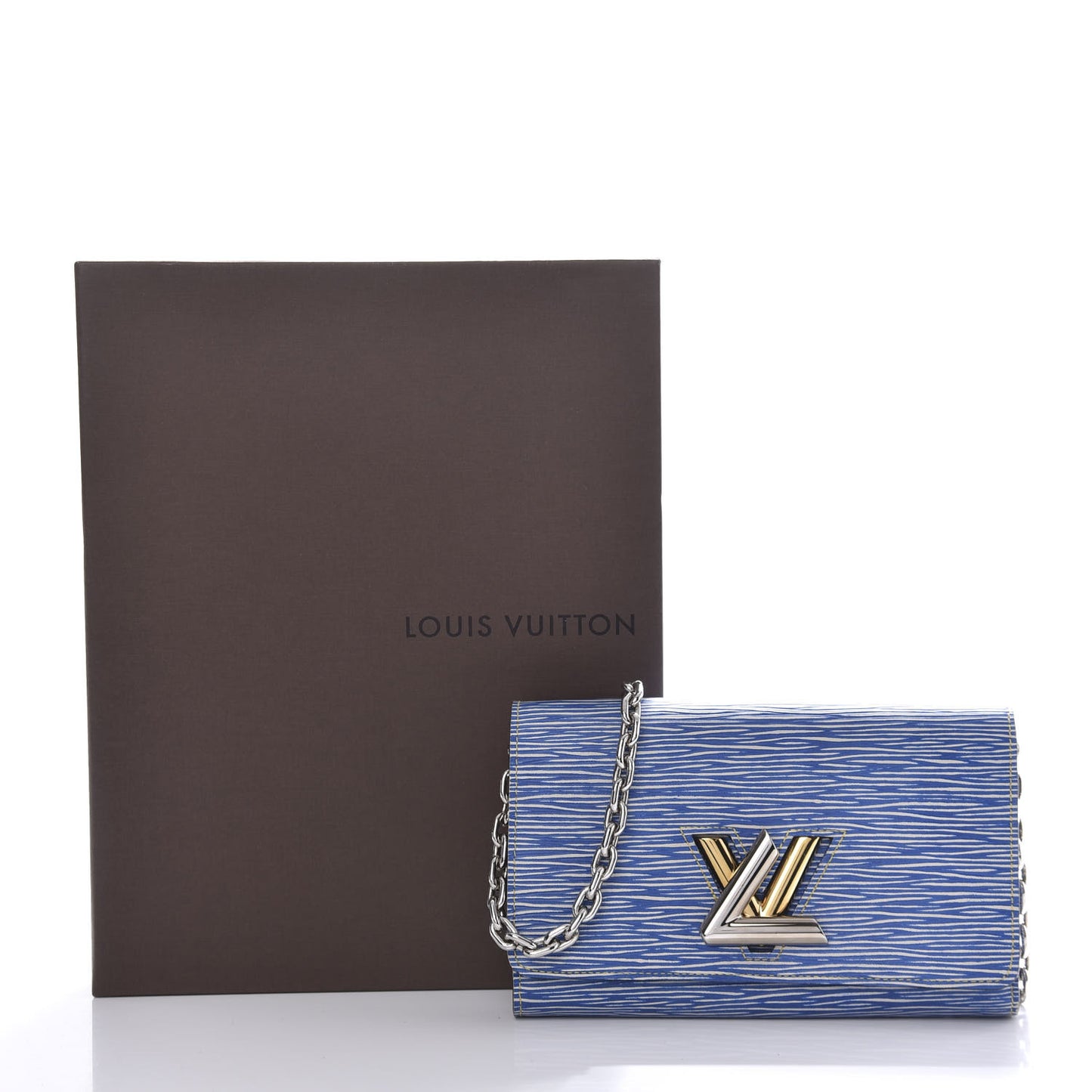 Epi Twist Chain Wallet Denim Light