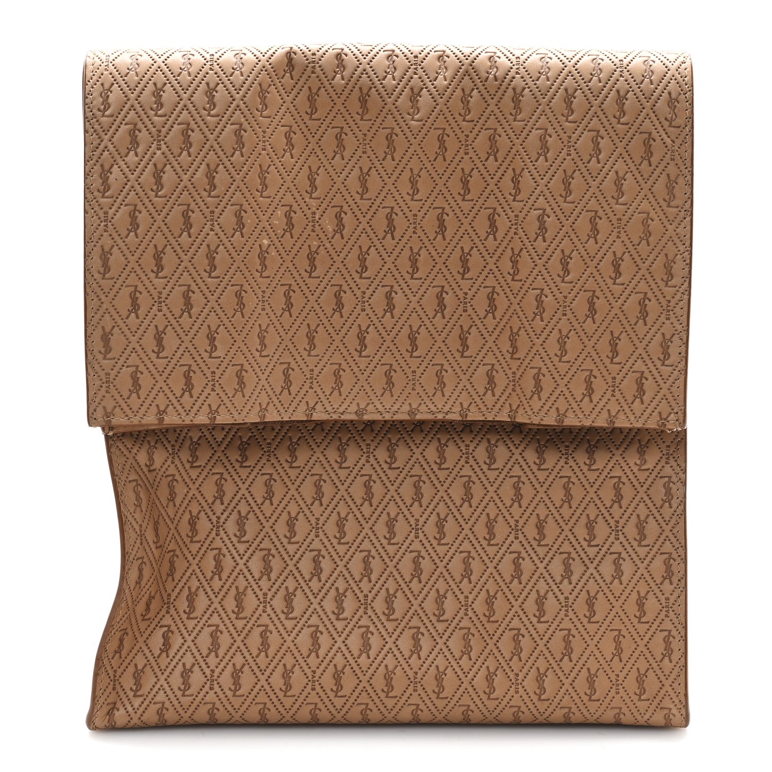 Saint Laurent Calfskin Monogram Deli Paper Bag Vintage Beige