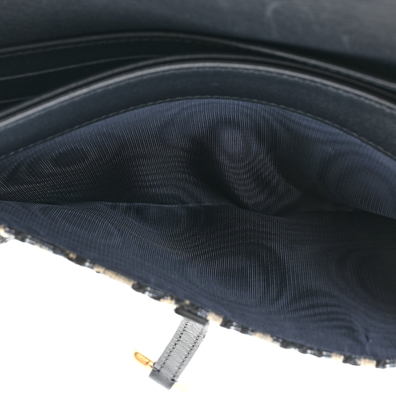 Christian Dior Oblique Saddle Chain Wallet Blue 5 of 12