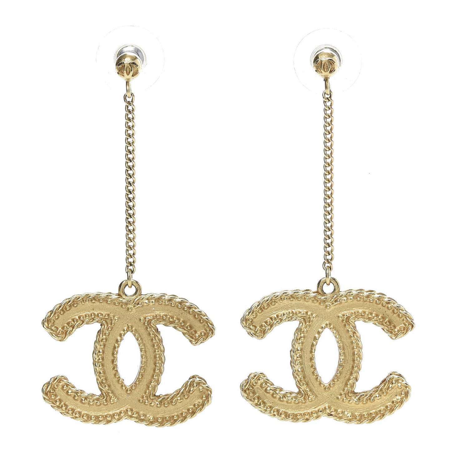 CC Drop Earrings Matte Gold