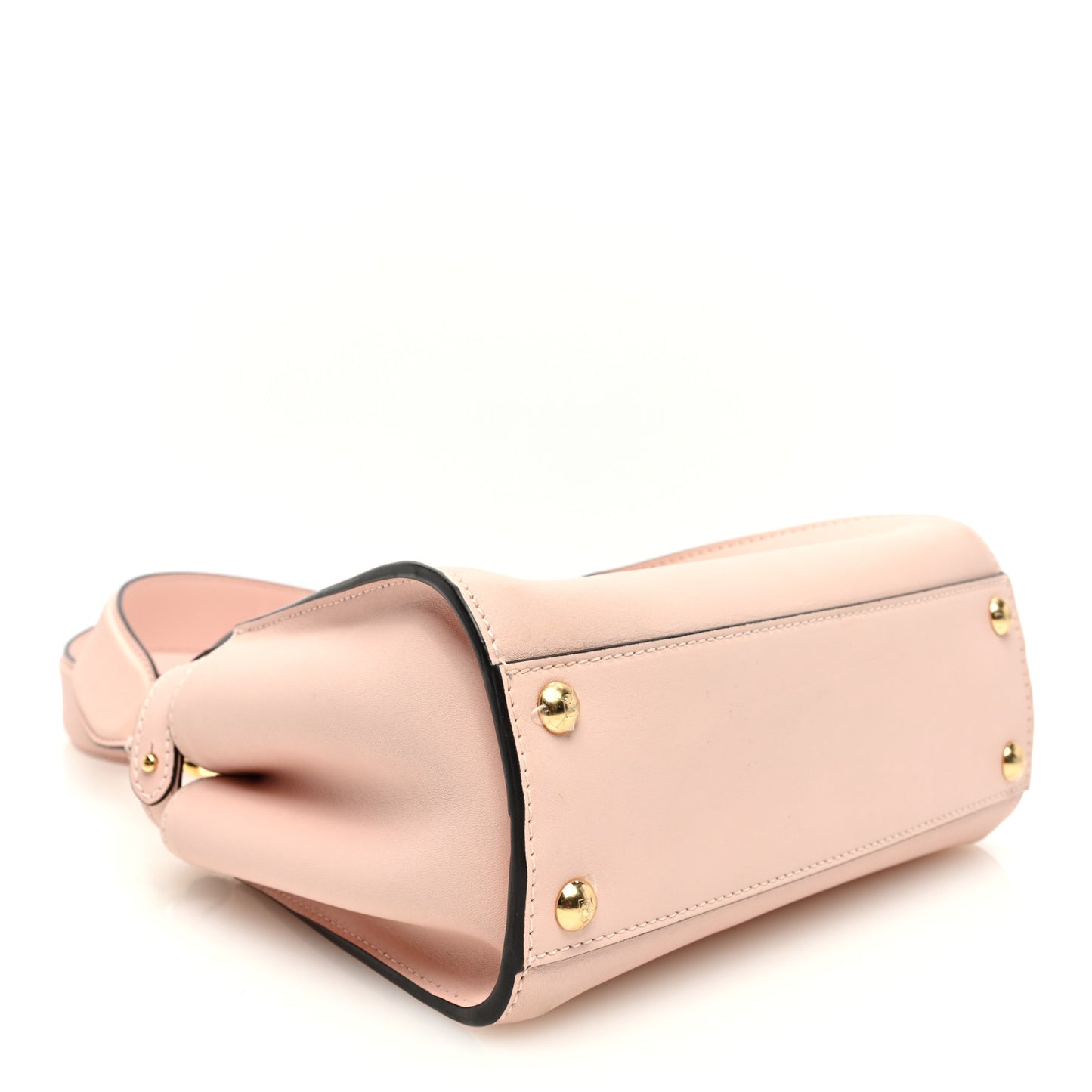 Vitello Seta Canvas FF Embroidered Mini Peekaboo Iconic Satchel Rosa Confetto