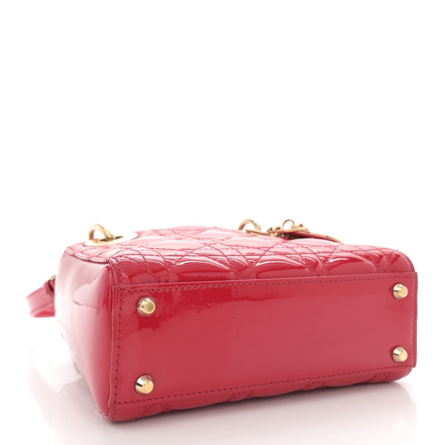 Patent Cannage Mini Lady Dior Red