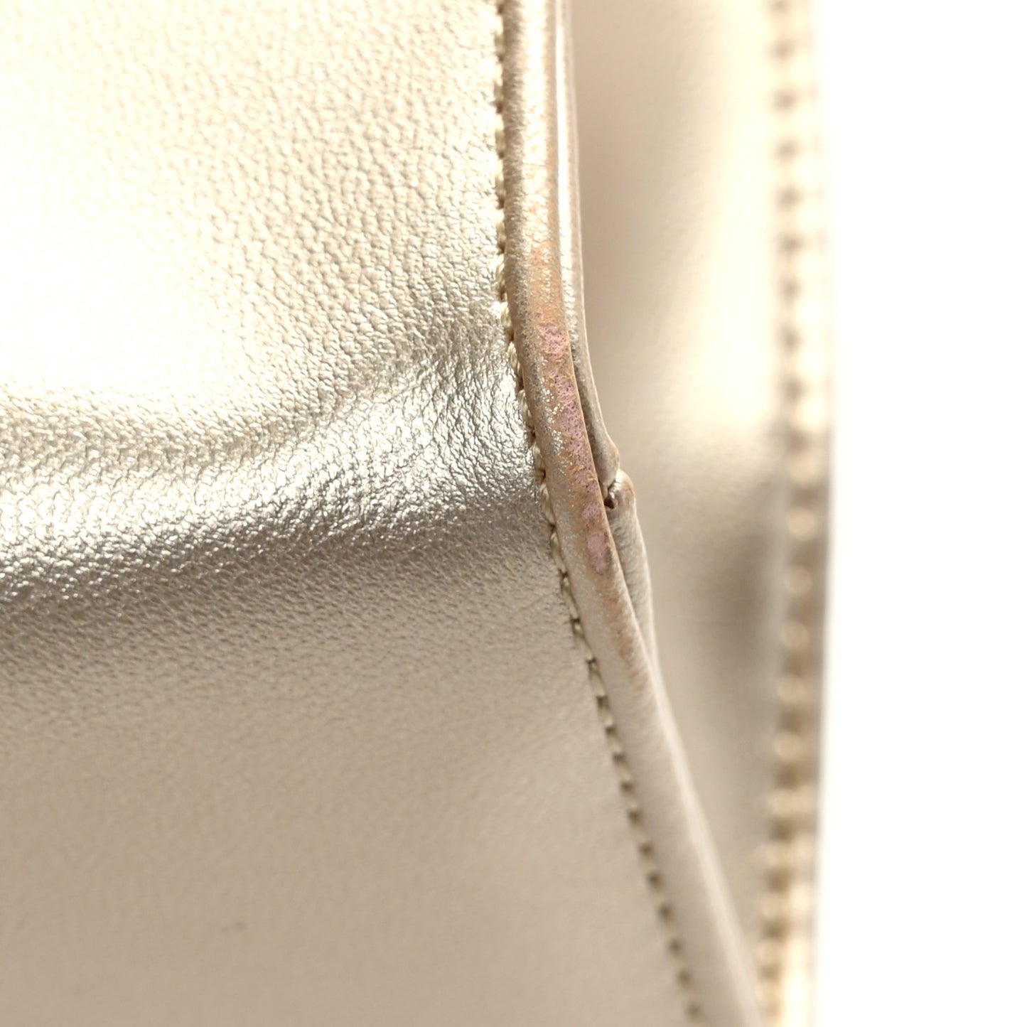 Metallic Vegan Leather Small Shopping Bag Gold
