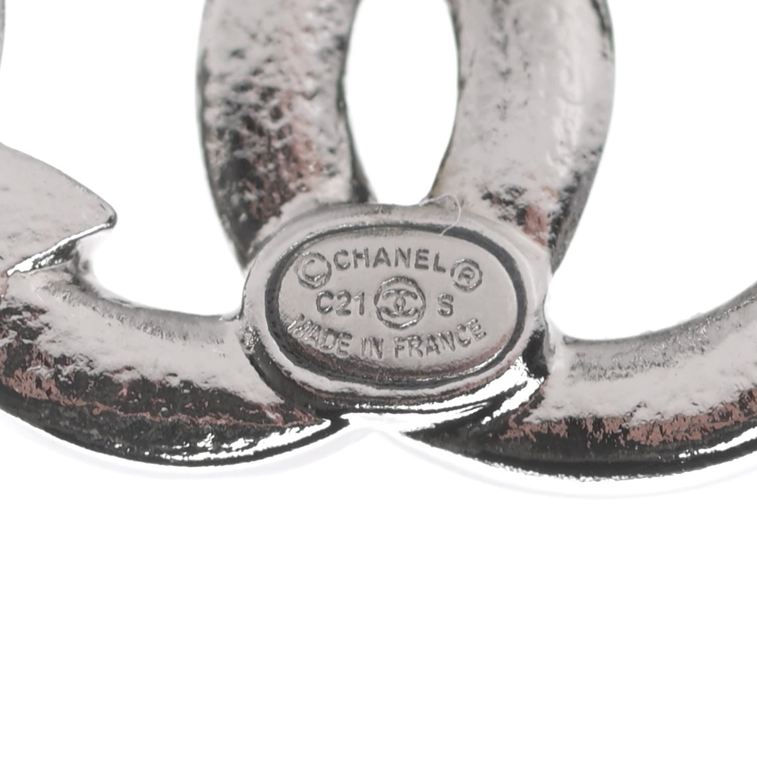 Chanel Crystal CC Starfall Earrings Silver 4 of 5
