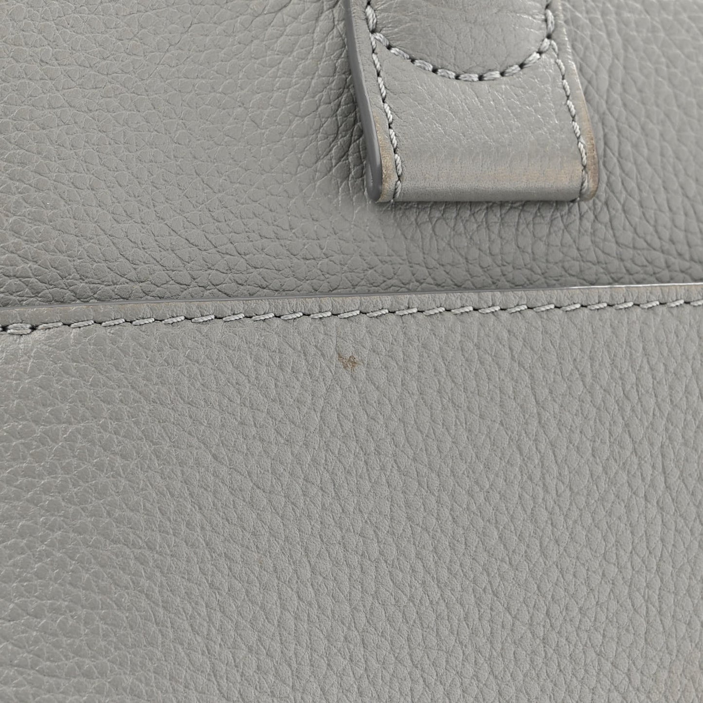 Grained Calfskin Small Neo Executive Shopper Tote Grey