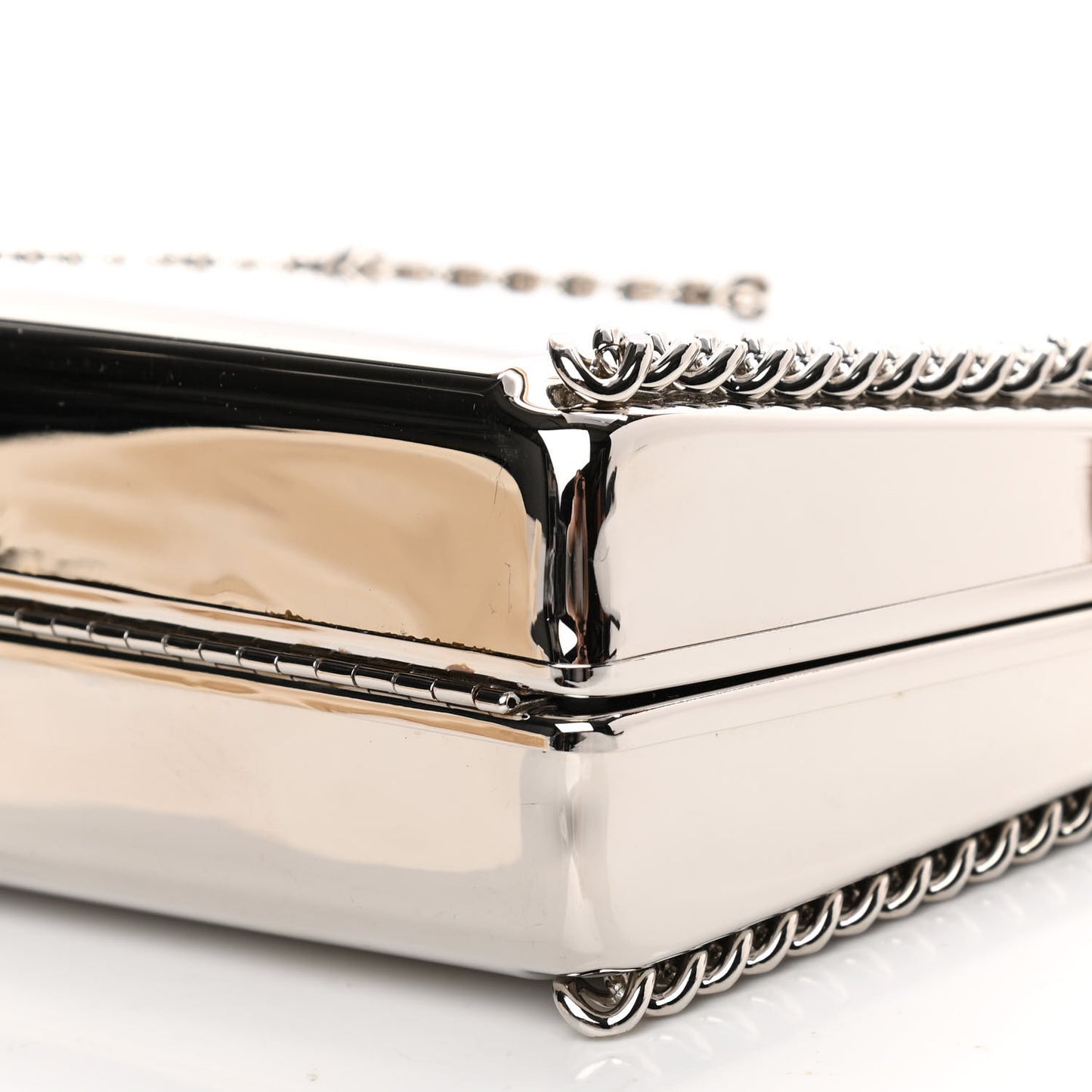 Polished Brass Mini Baby Bella Mirrored Bag Silver