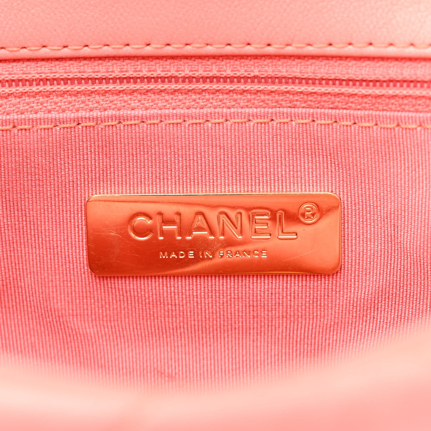 Goatskin Quilted Medium Chanel 19 Flap Coral