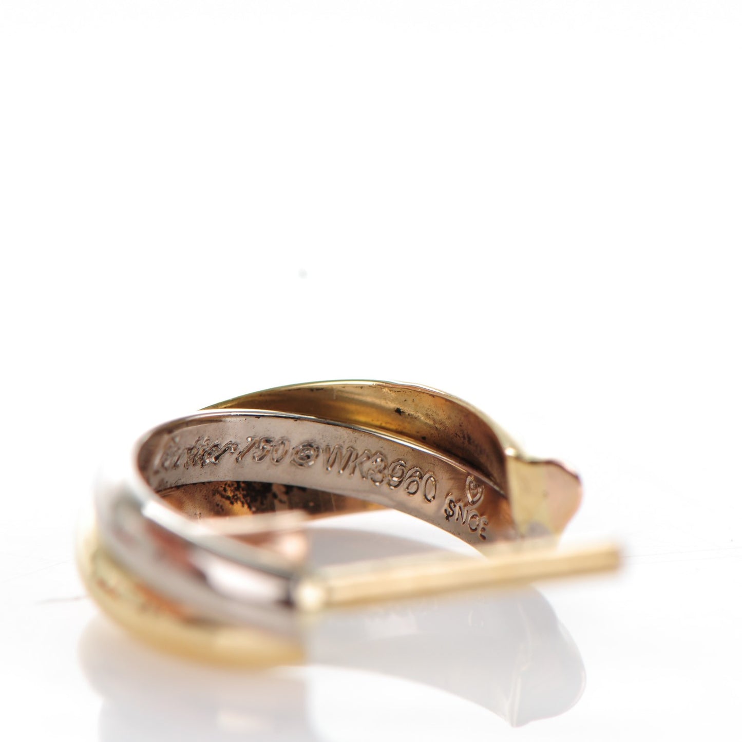 18K Pink Yellow White Gold 13mm Trinity Hoop Earrings