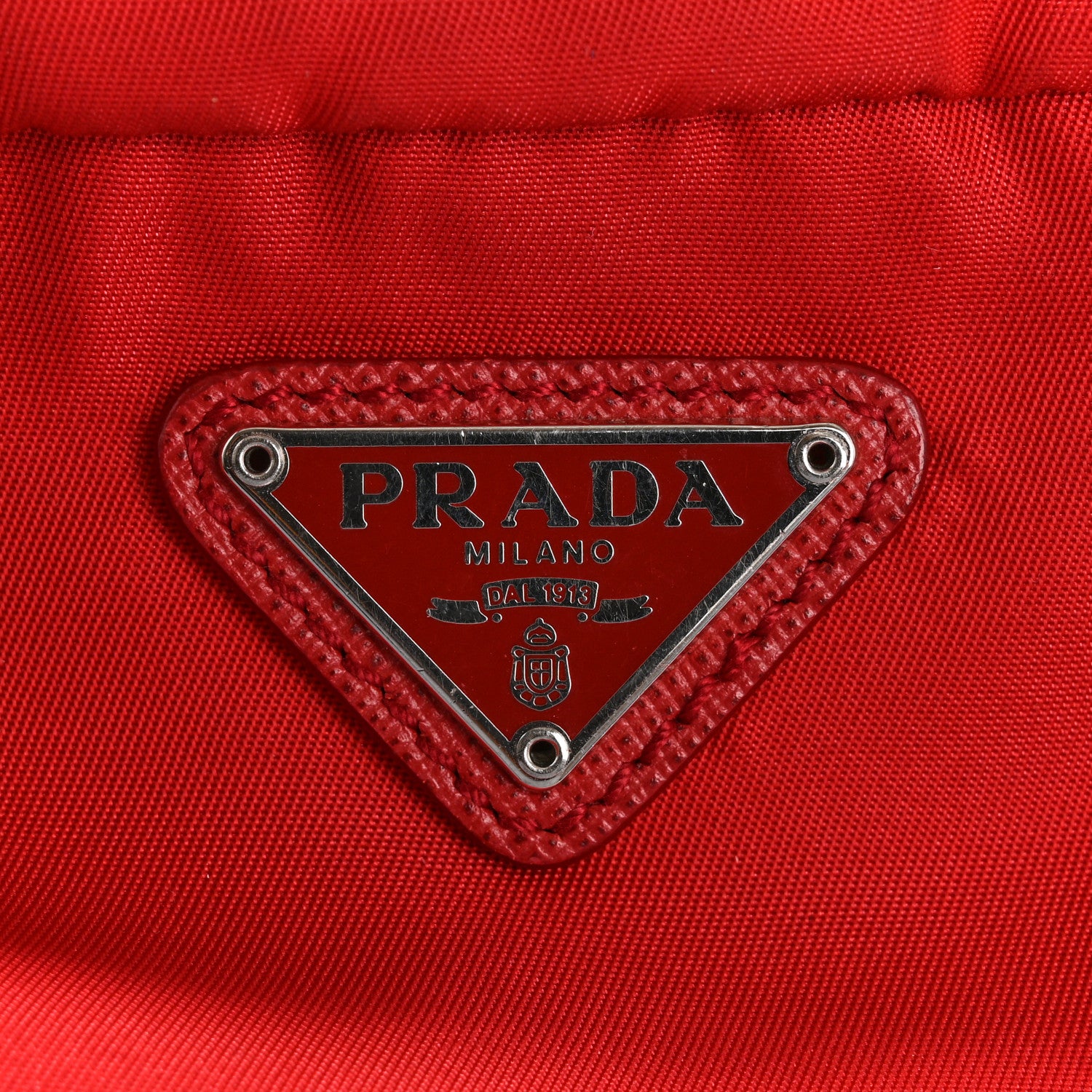 Prada Tessuto Nylon Vela Saffiano Mini Wristlet Pouch Rosso 9 of 16