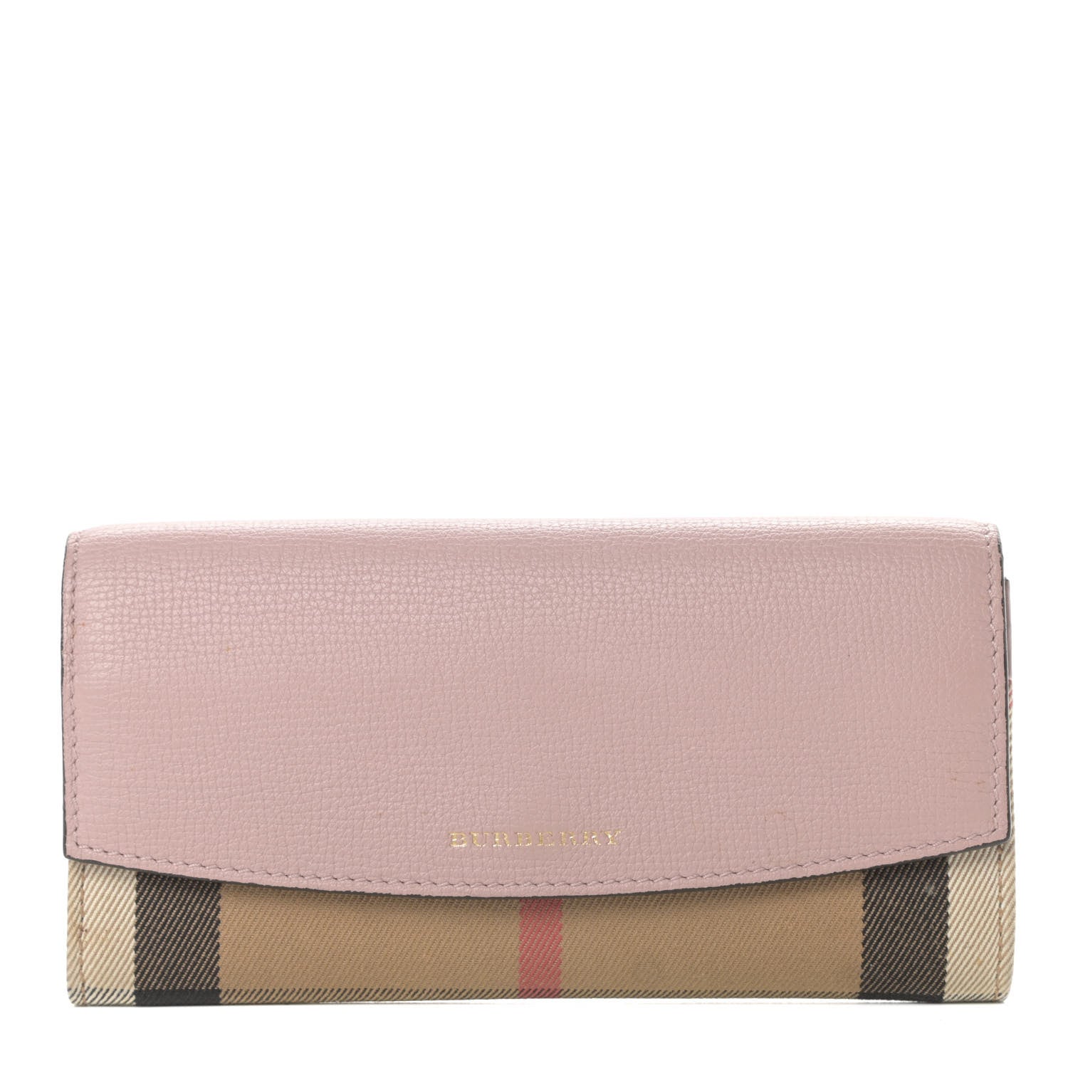 Burberry Calfskin House Check Porter Continental Wallet Pale Orchid 1 of 11