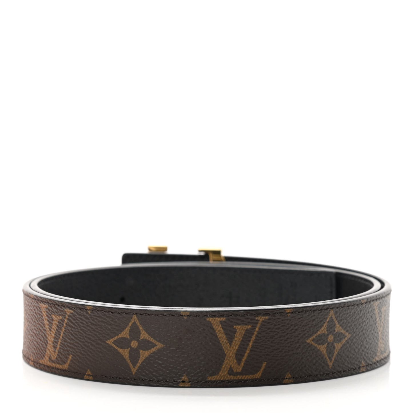 Calfskin Monogram 30mm LV Initiales Reversible Belt 85 34 Black