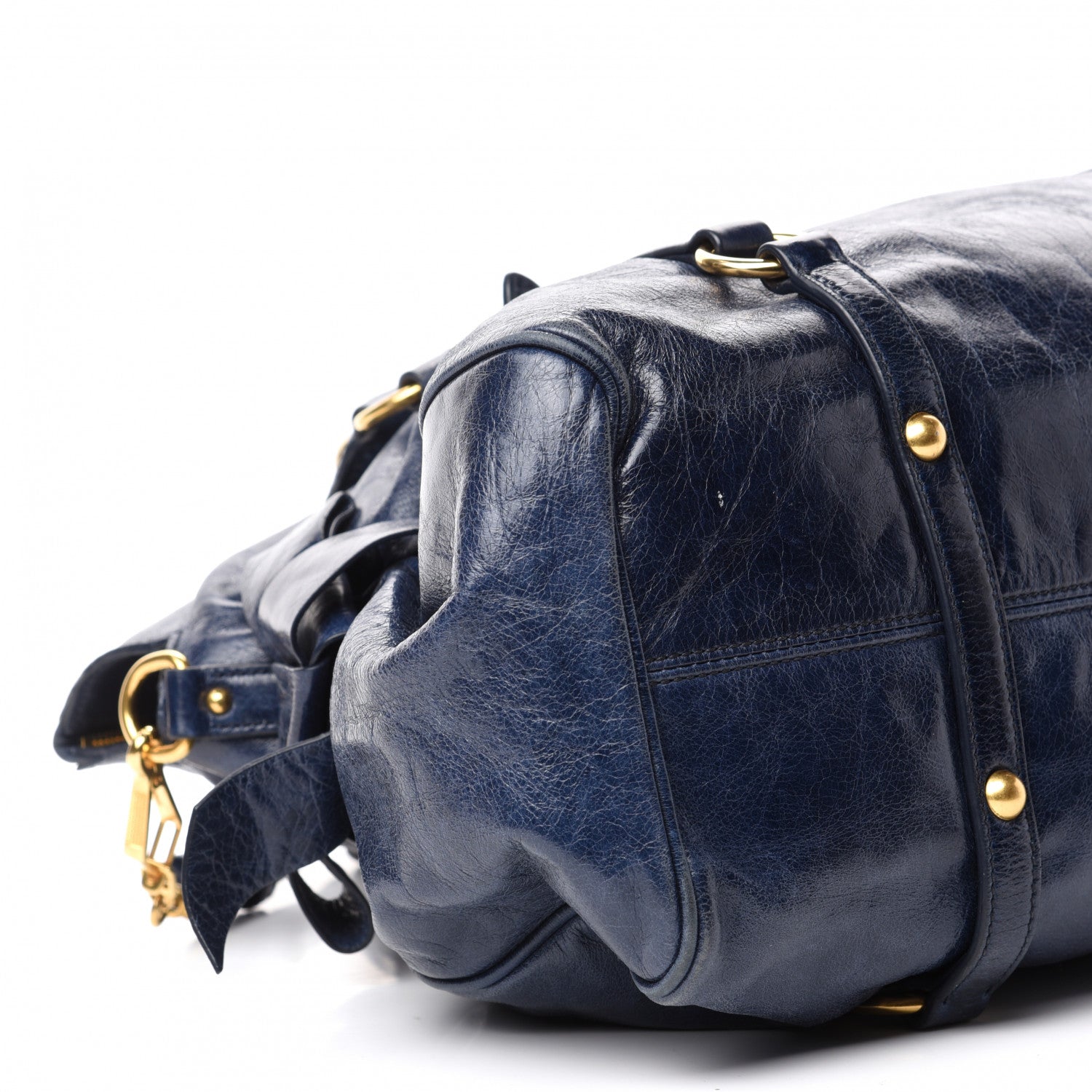 Miu Miu Vitello Lux Large Bow Bag Bleuette 8 of 9