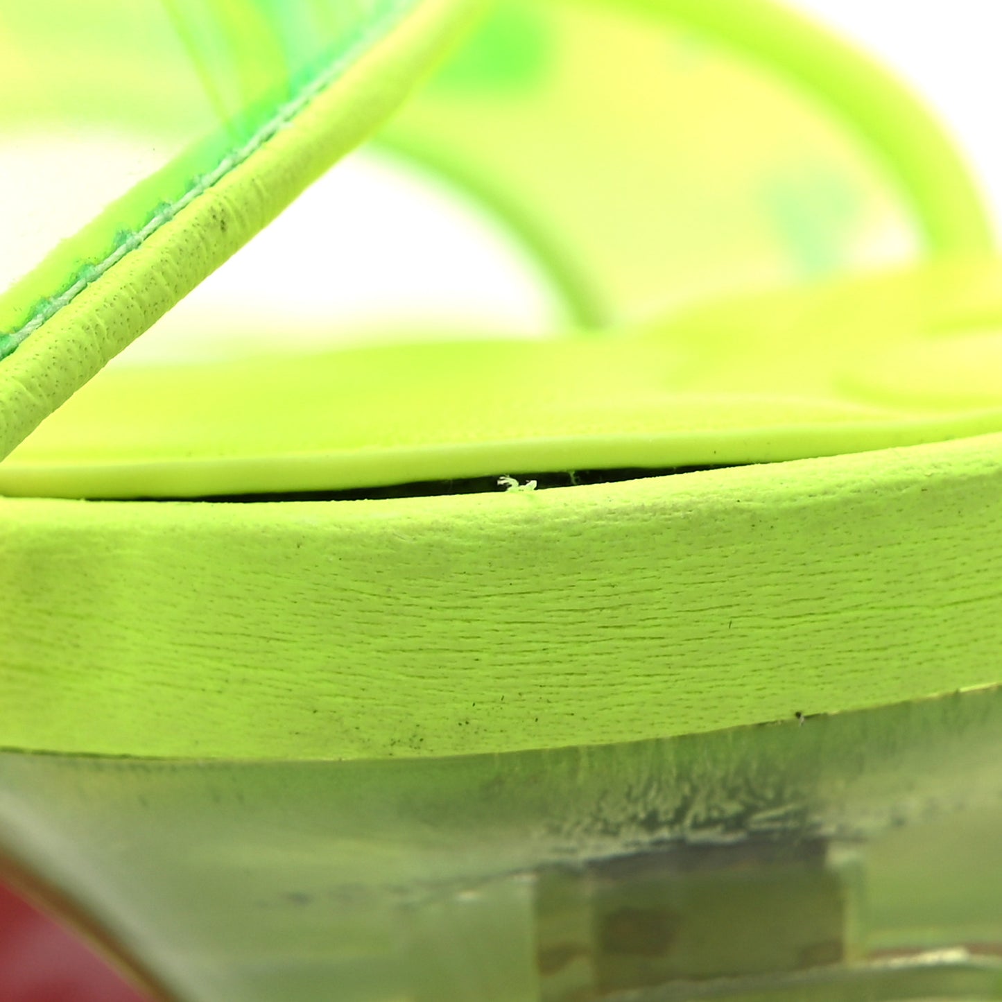 Iridescent PVC Loubi Duniss 100 Slingback Sandals 36 Fluo Yellow