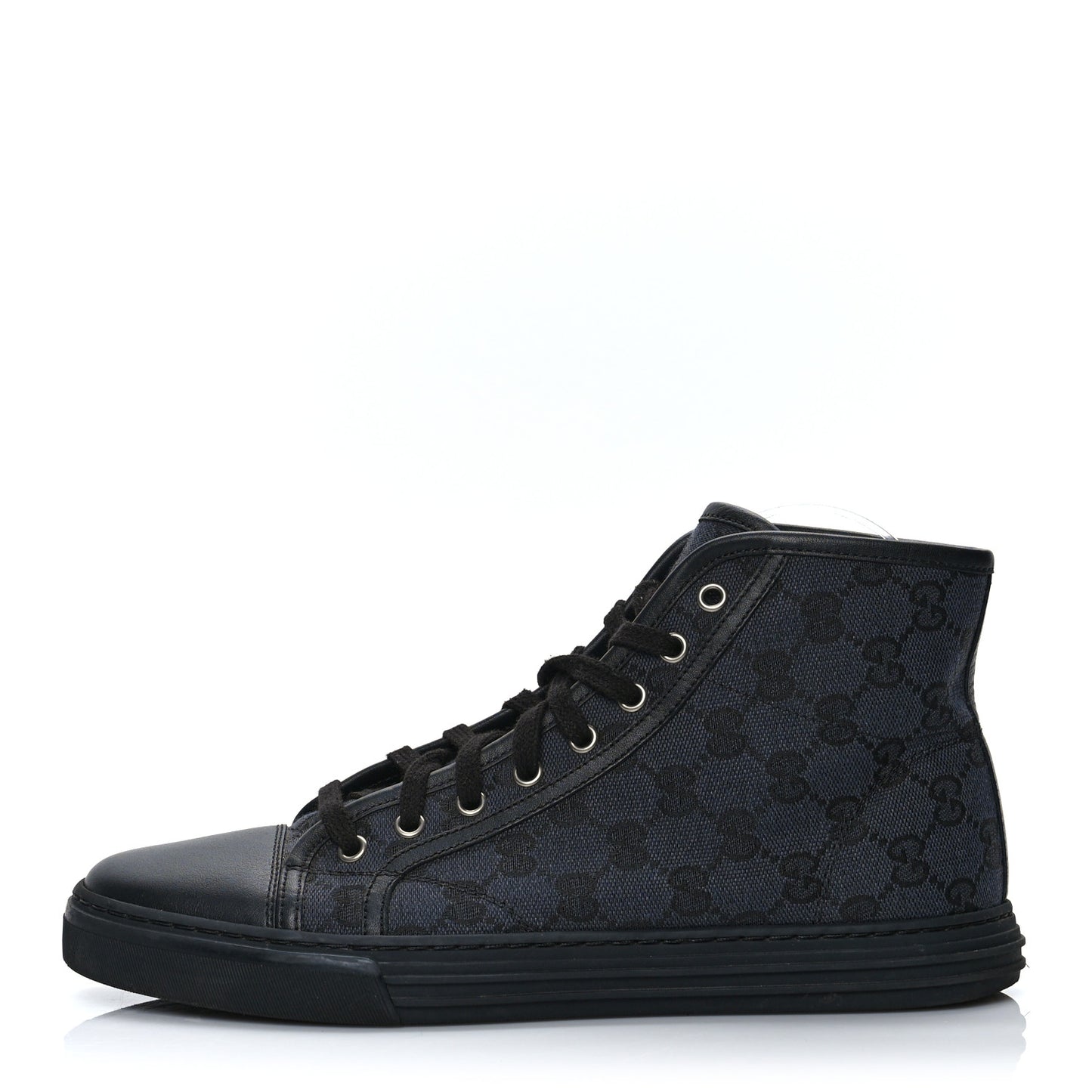 Monogram Mens High Top Sneakers 7.5 Black