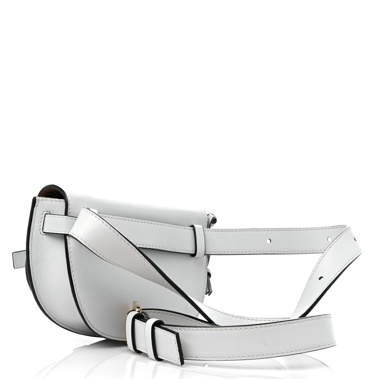 Calfskin Mini Gate Belt Bag White