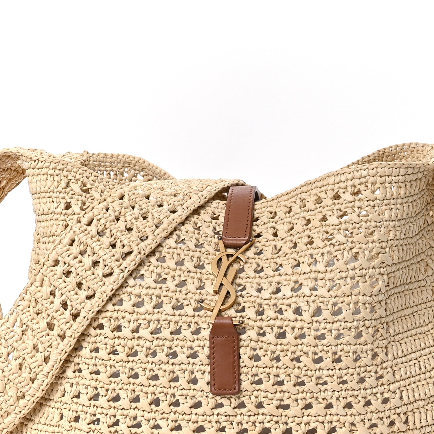 Saint Laurent Raffia Monogram Hobo Naturale 8 of 10