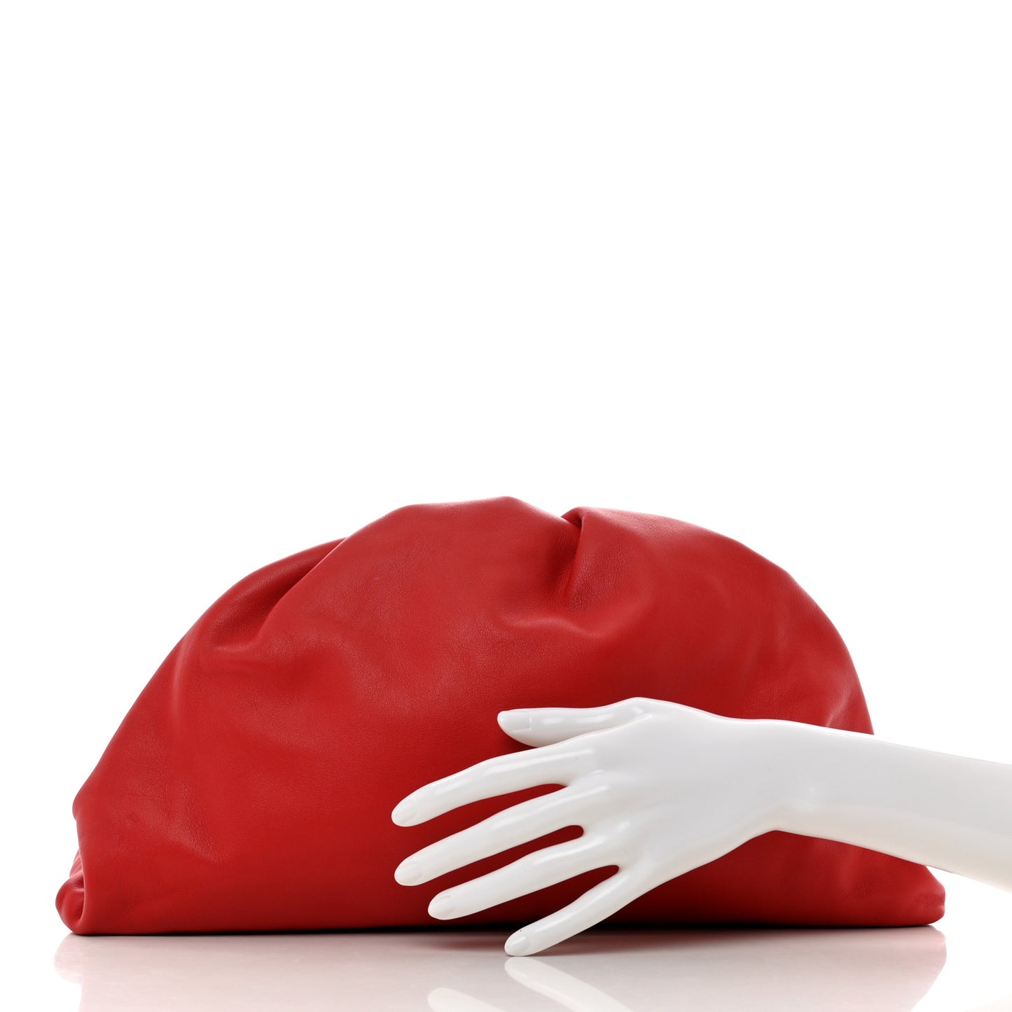 Smooth Butter Calf The Pouch Oversized Clutch Bright Red
