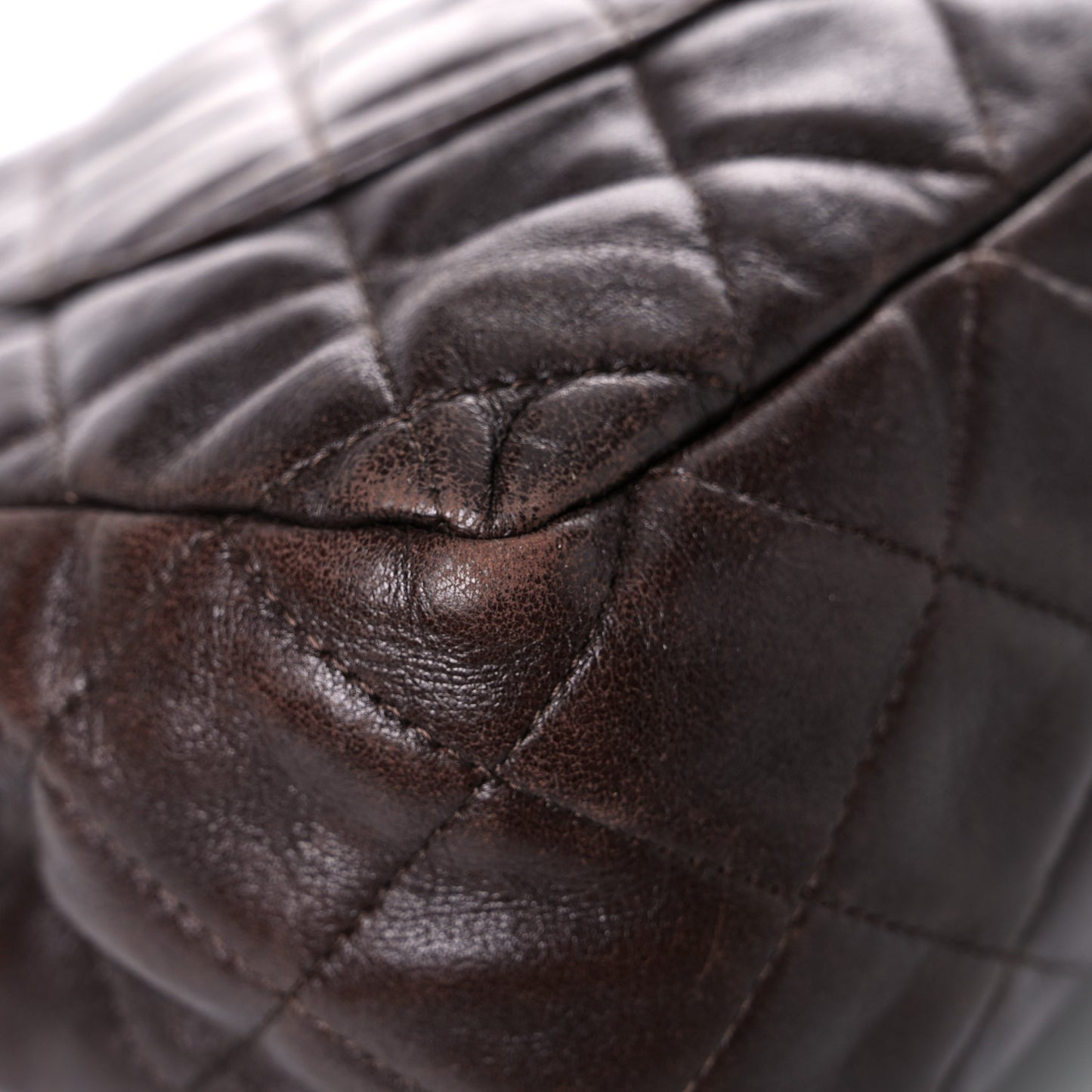 Washed Lambskin Quilted Jumbo Hybrid Reissue Flap Dark Brown
