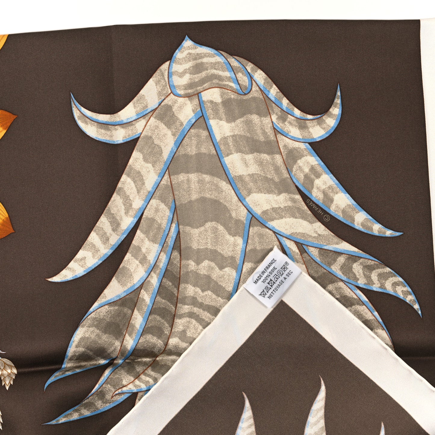 Silk Index Bromeliaceae Scarf 90 Ebene Bleu Miel