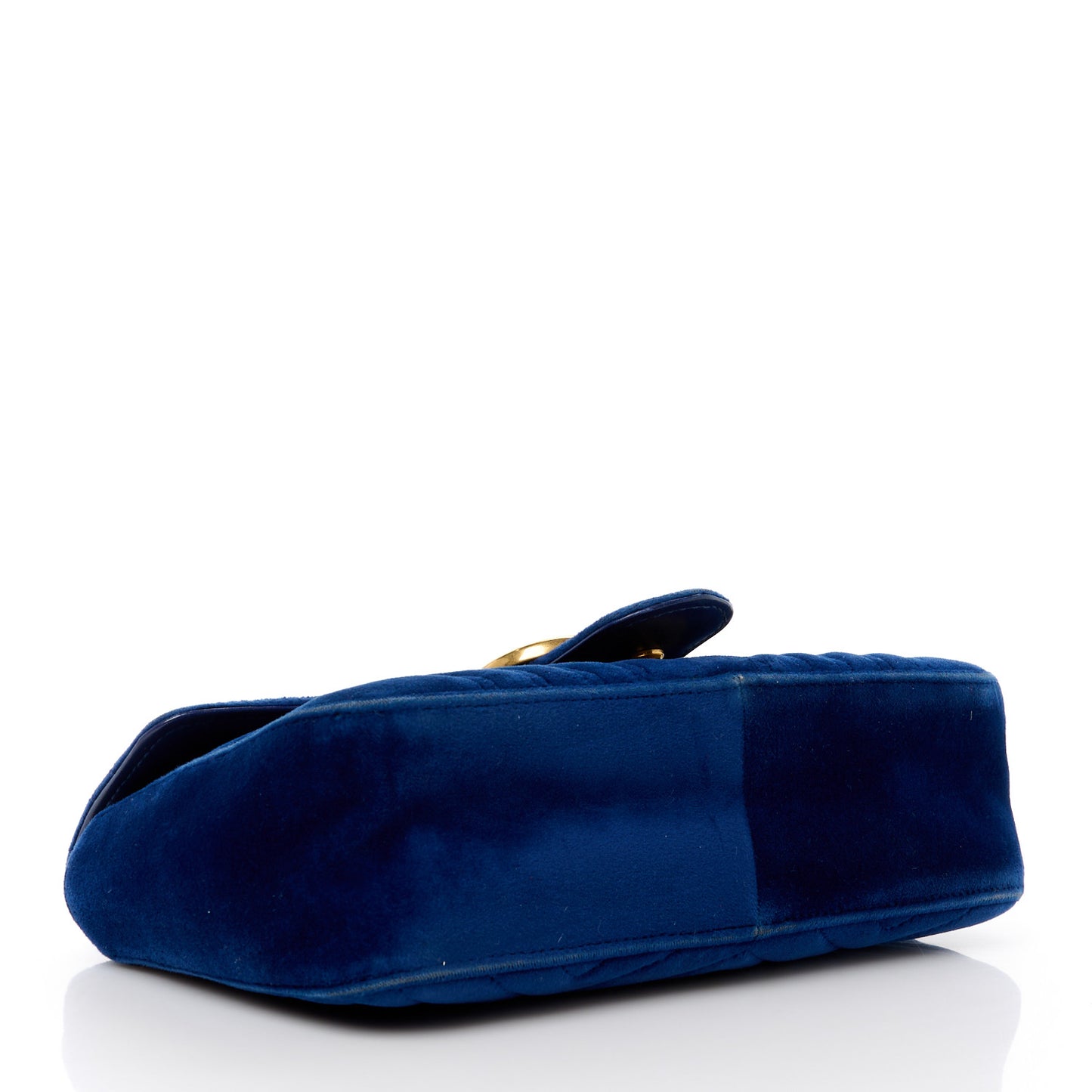 Velvet Matelasse Small GG Marmont Shoulder Bag Cobalt Blue