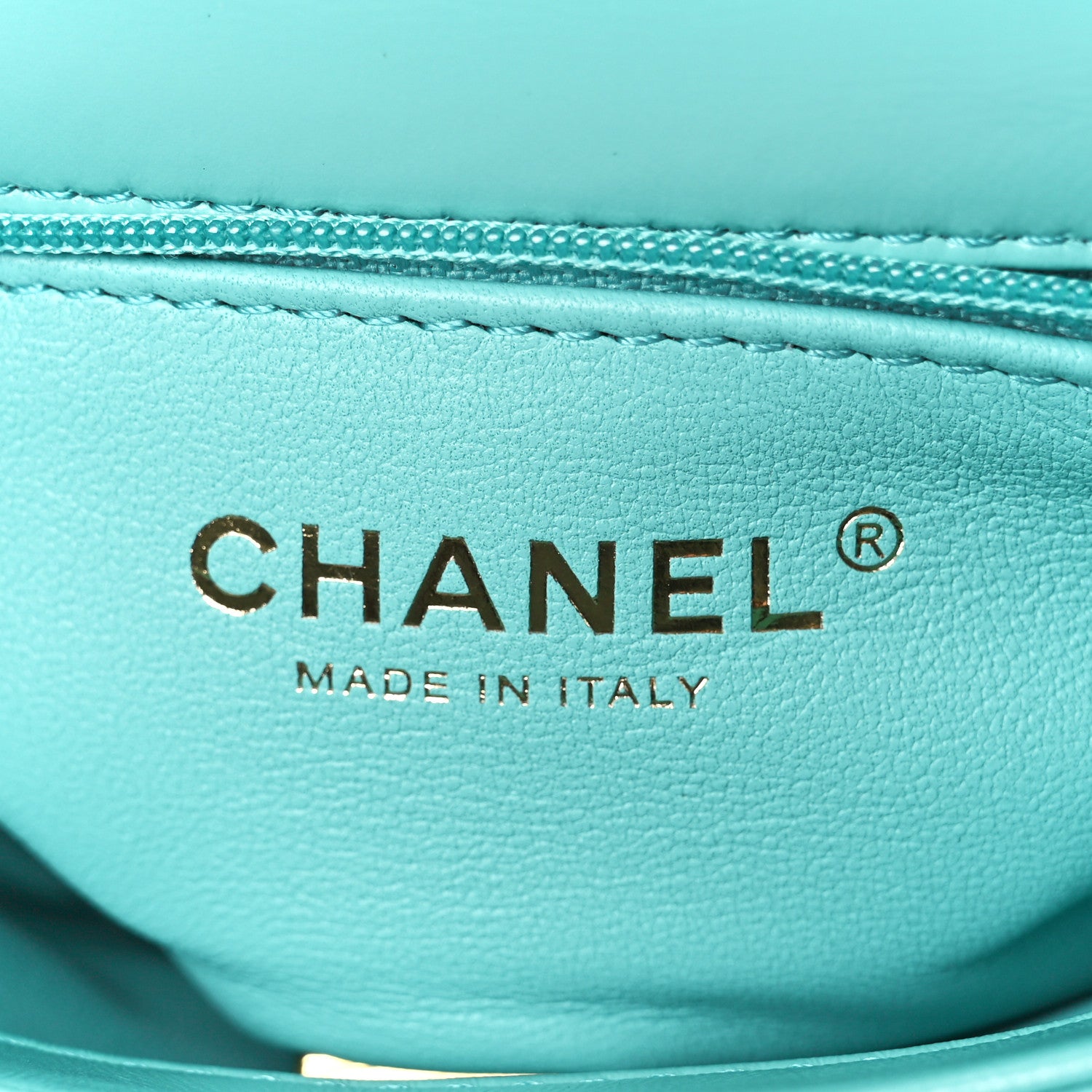 Chanel Shiny Lambskin Quilted Mini Coco Trip Flap Bag Turquoise 6 of 10