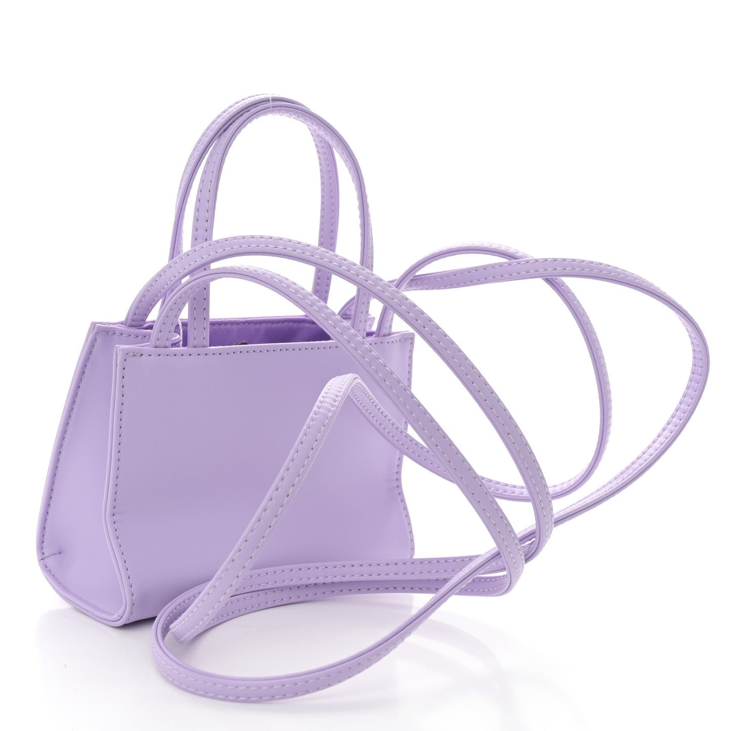 Vegan Leather Small Shopping Bag Lavender