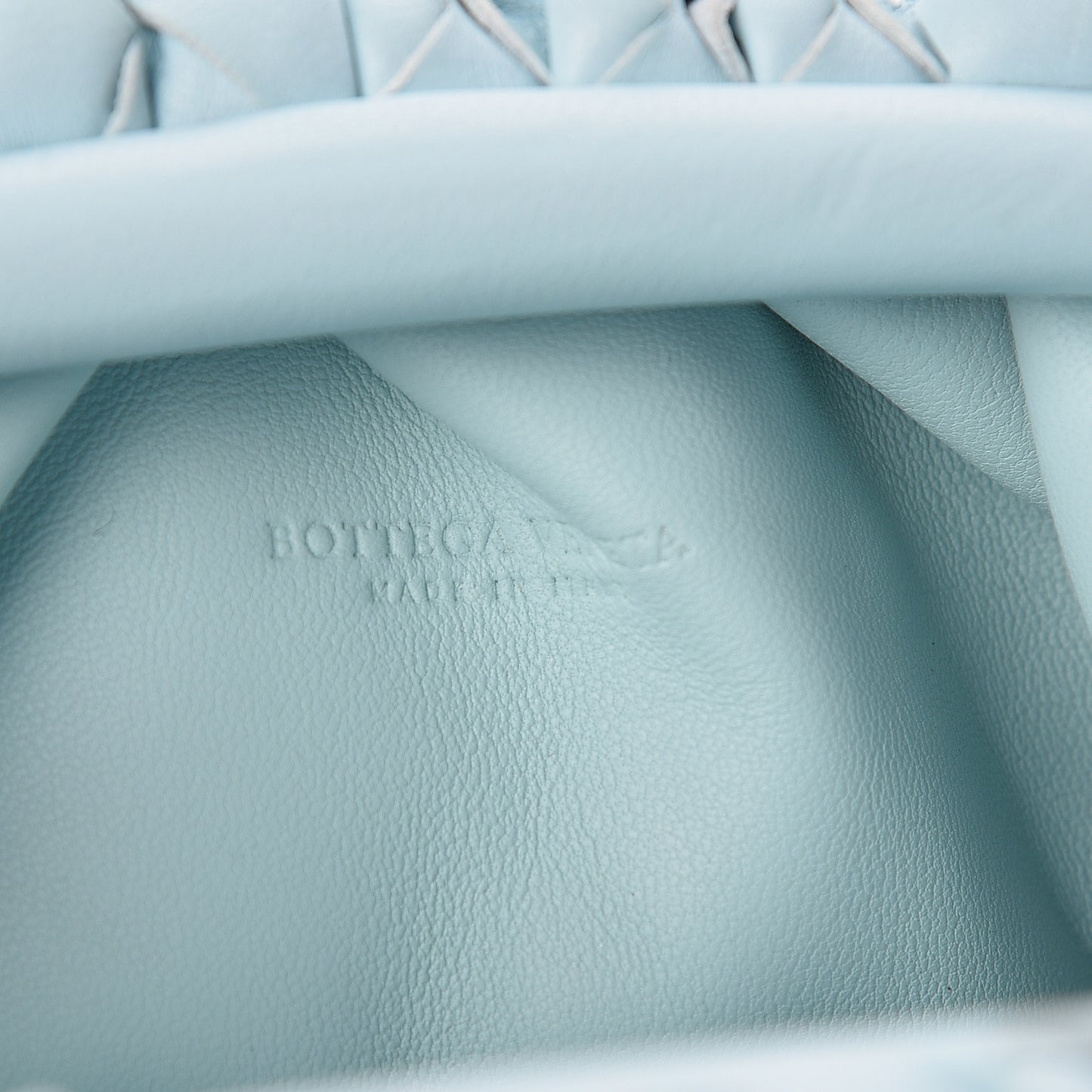 Nappa Intrecciato The Mini Pouch Topazio Silver