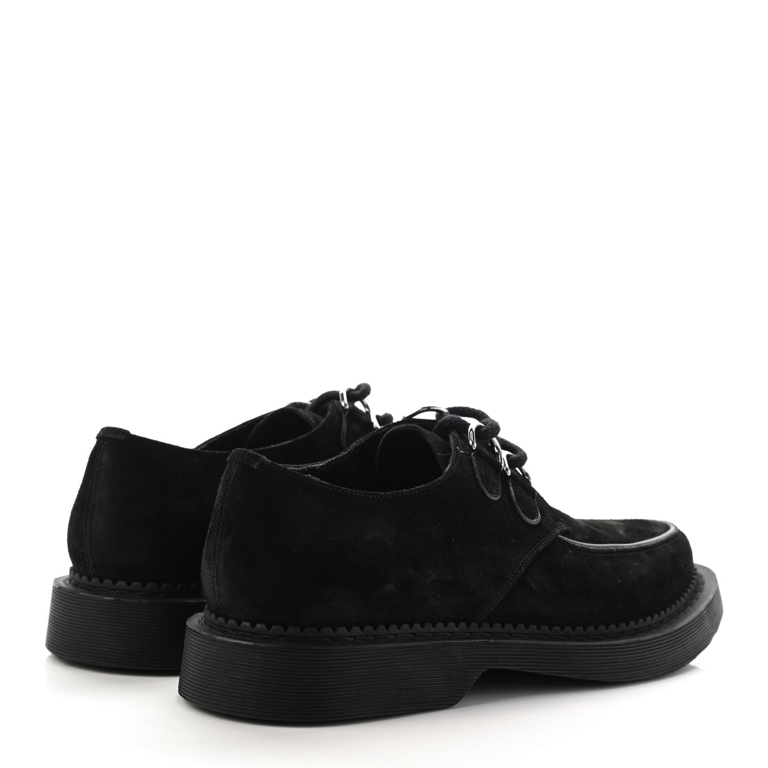 Saint Laurent Suede Cashmere Teddy 10 Lace Up Loafer 39 Black 4 of 8