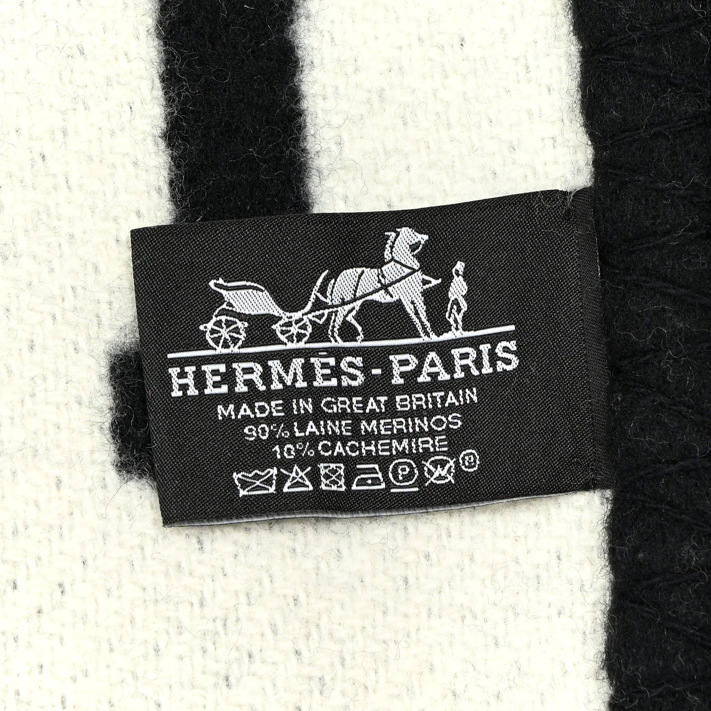 Wool Cashmere Avalon III Blanket Ecru Black