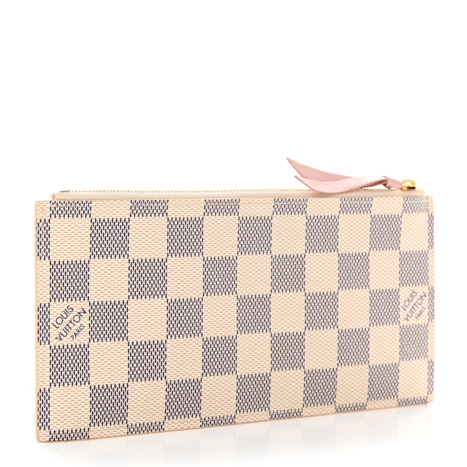 Louis Vuitton Damier Azur Felicie Chain Wallet Zippered Insert Rose Ballerine 3 of 6