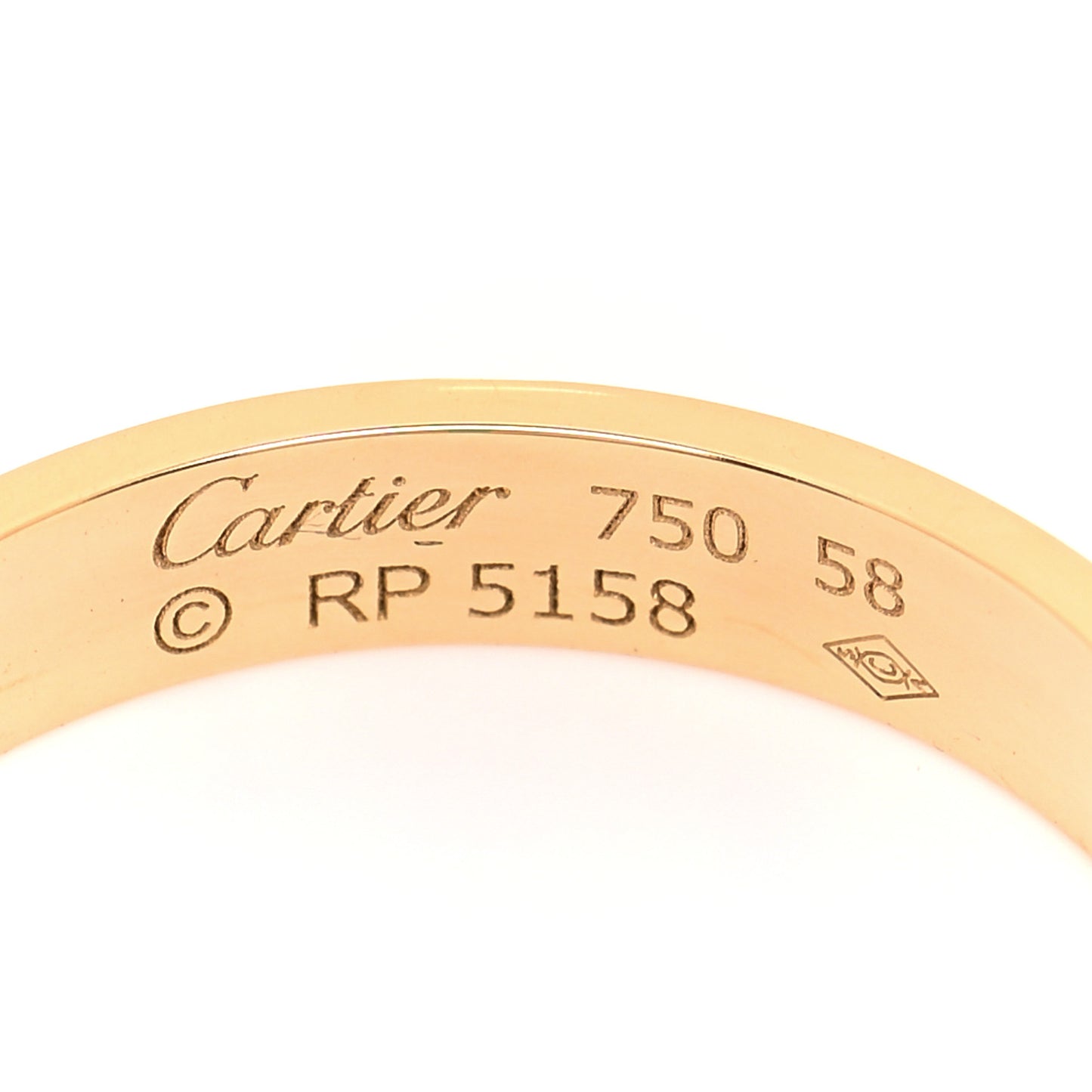 18K Yellow Gold 3.5mm LOVE Wedding Band Ring 58 8.25