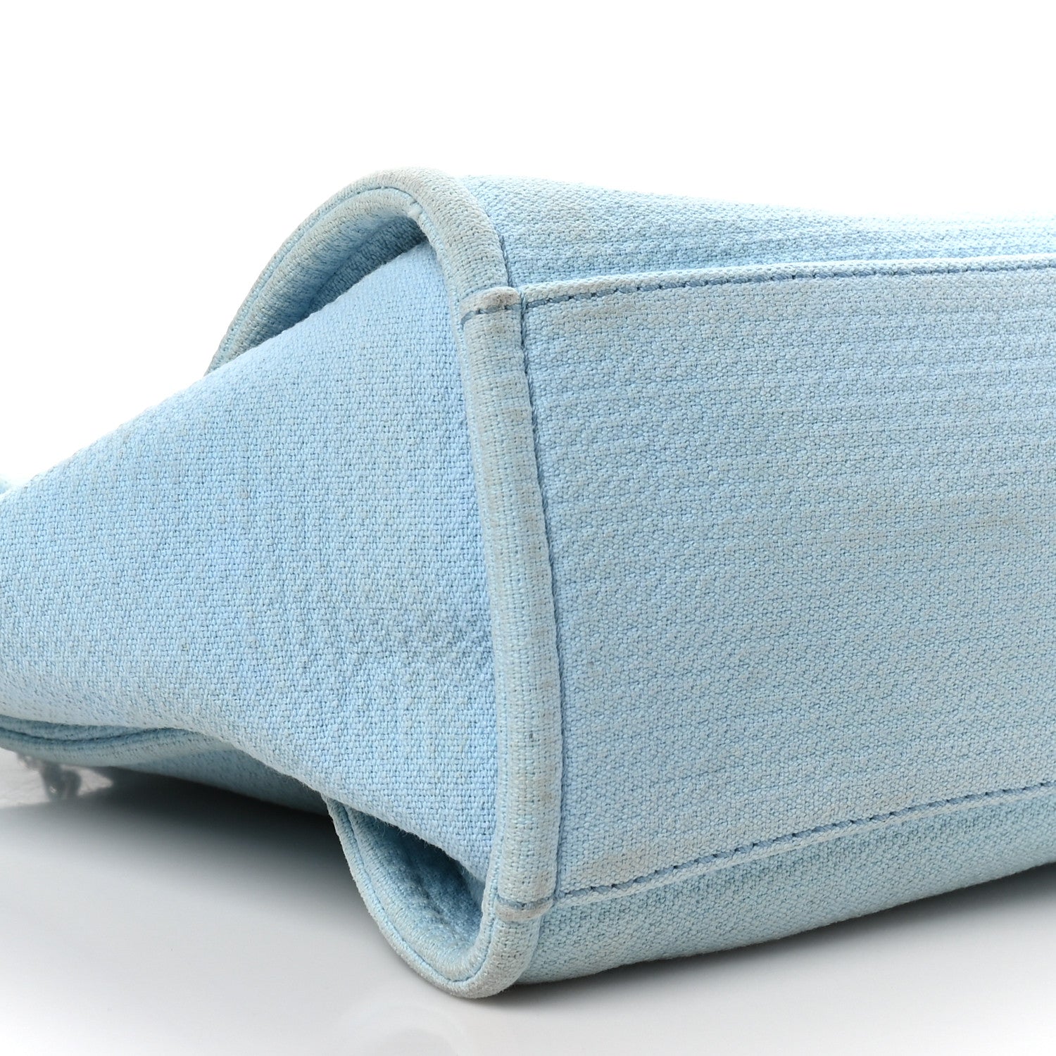 Chanel Mixed Fibers Small Deauville Tote Light Blue 10 of 13