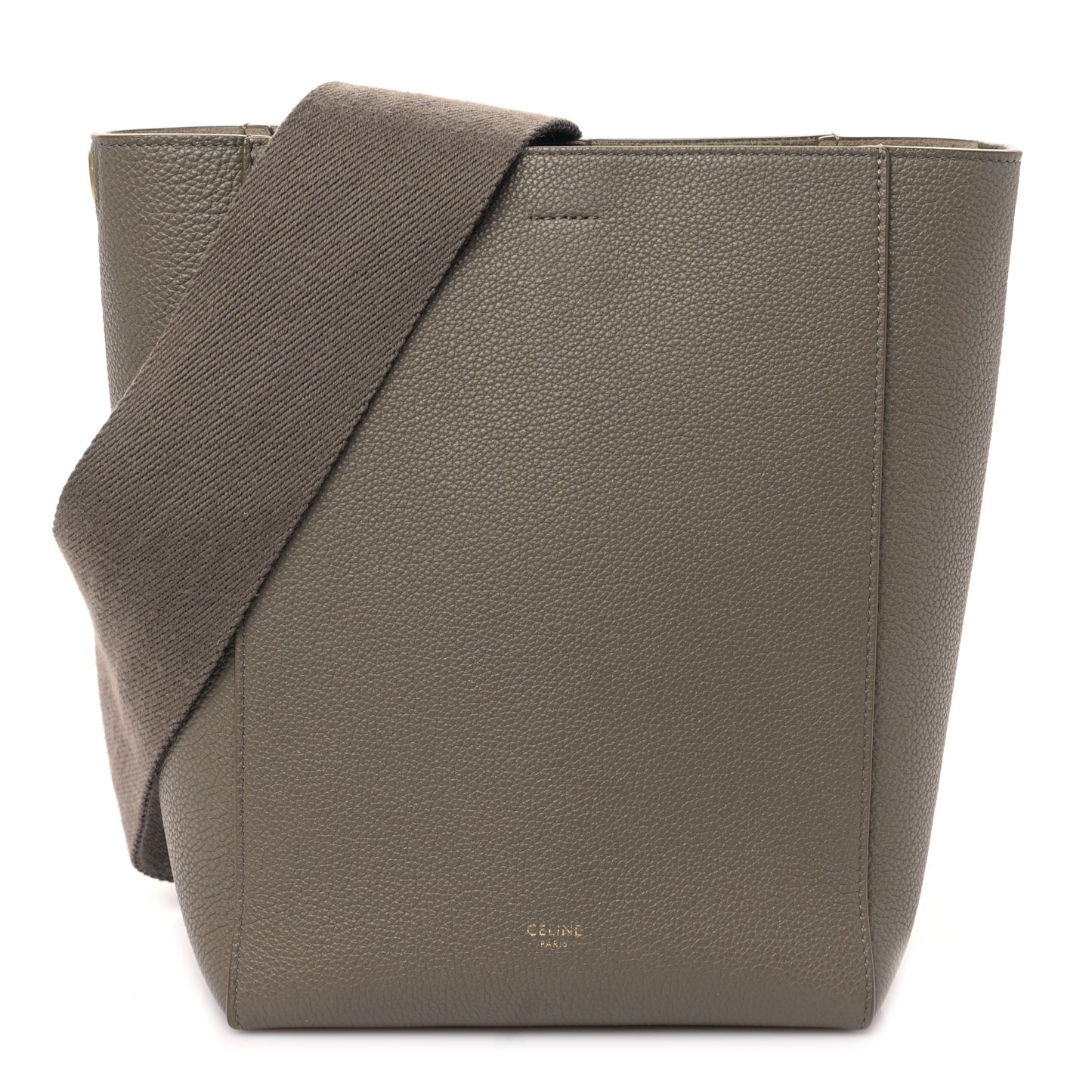 Soft Grained Calfskin Small Sangle Bucket Bag Taupe