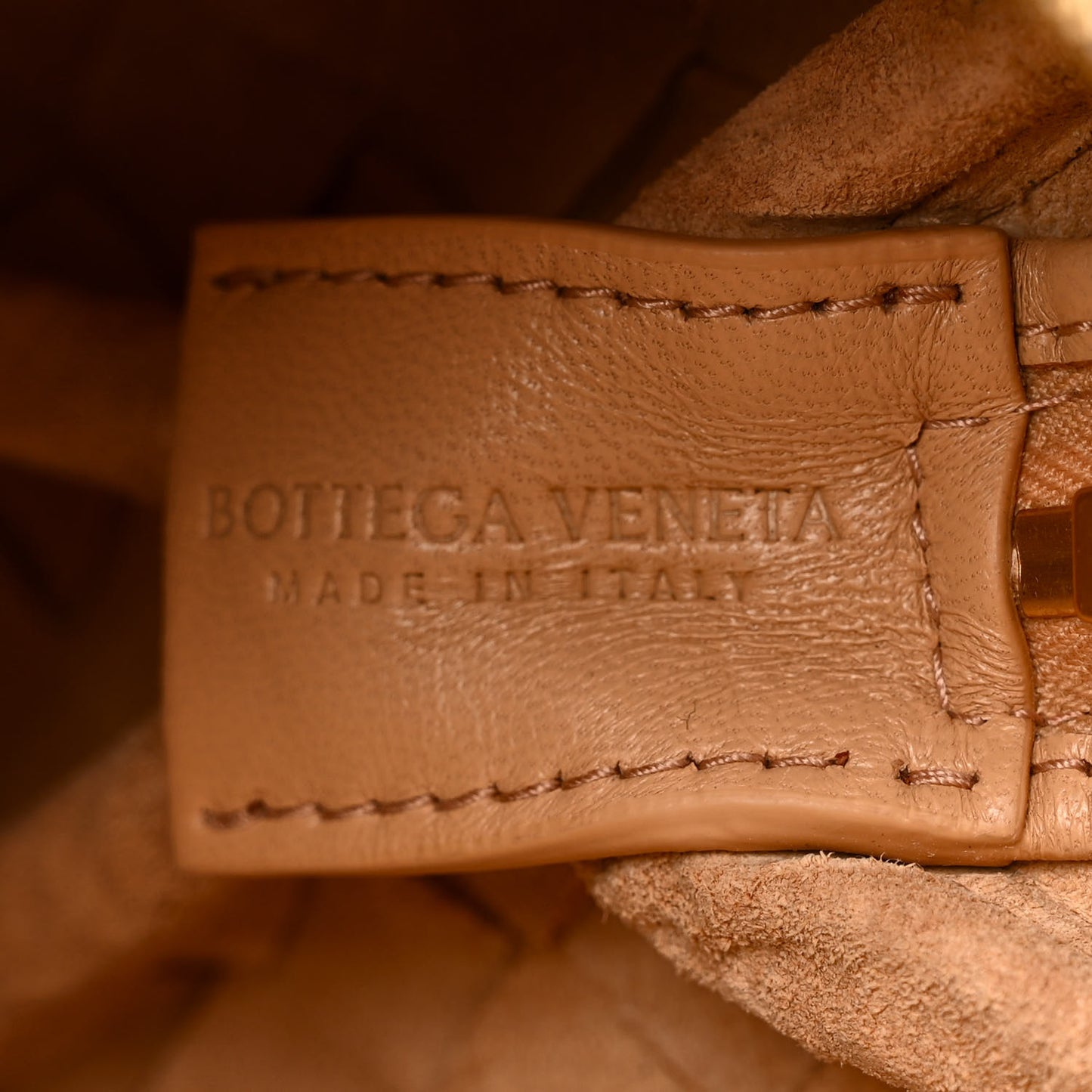 Nappa Intrecciato Mini Loop Camera Bag Almond