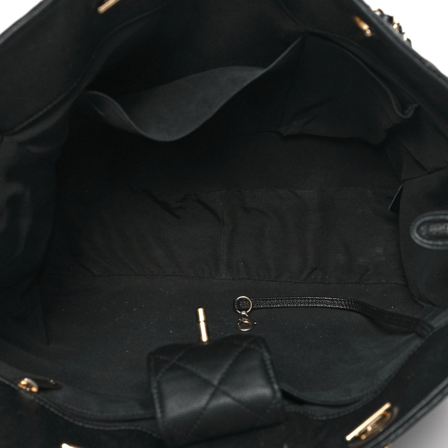 Caviar Quilted Large Shopping Tote Black