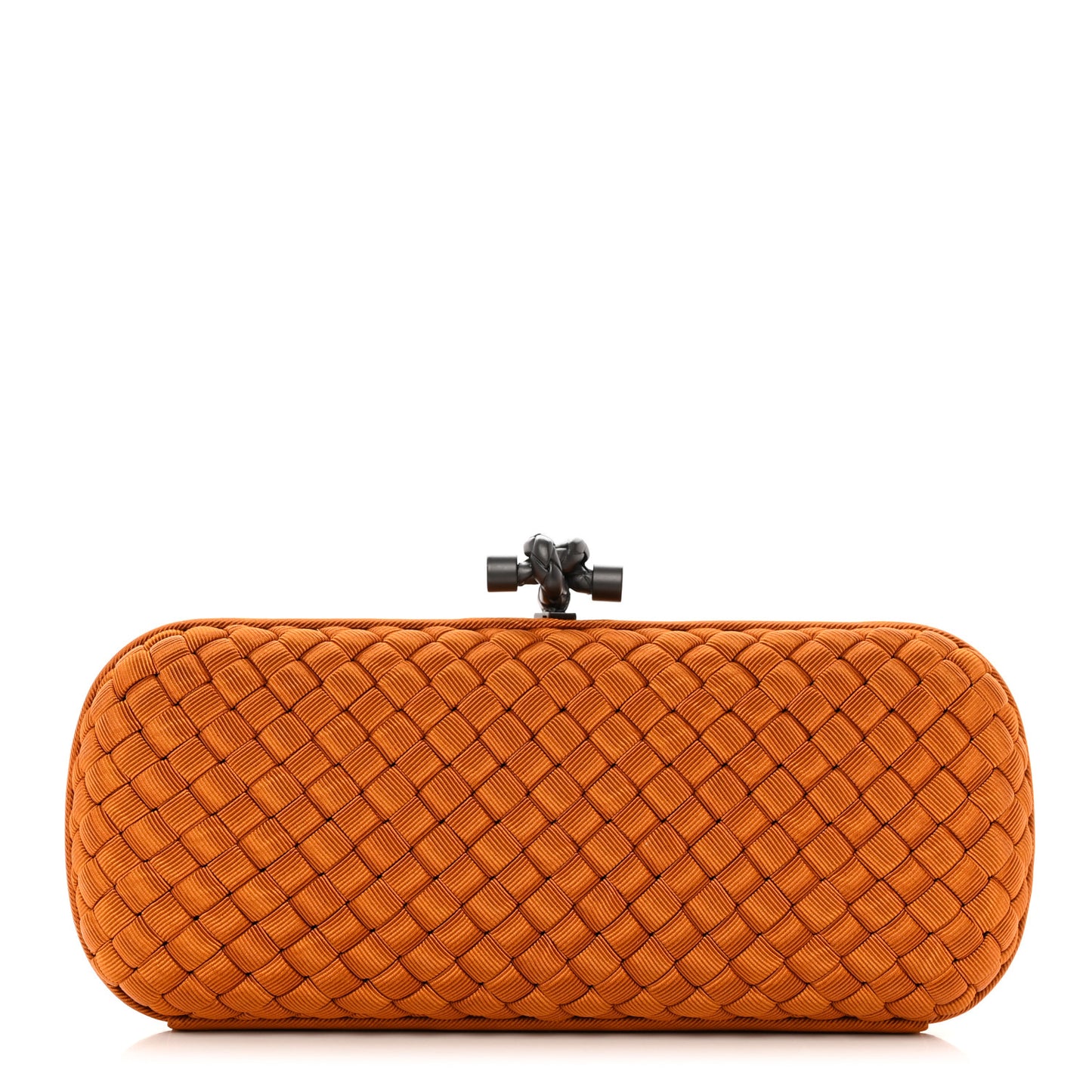 Satin Intreccio Impero Ayers Stretch Knot Clutch Orange