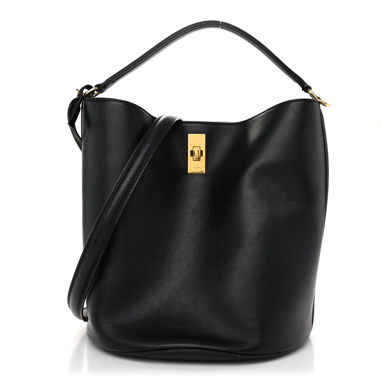 Smooth Calfskin Bucket 16 Bag Black