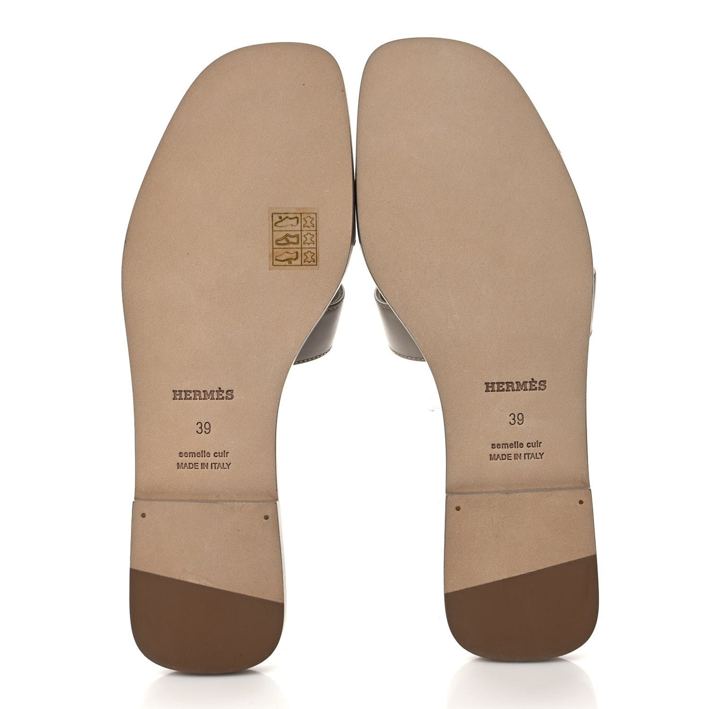 Box Calfskin Oran Sandals 39 Beige Mastic