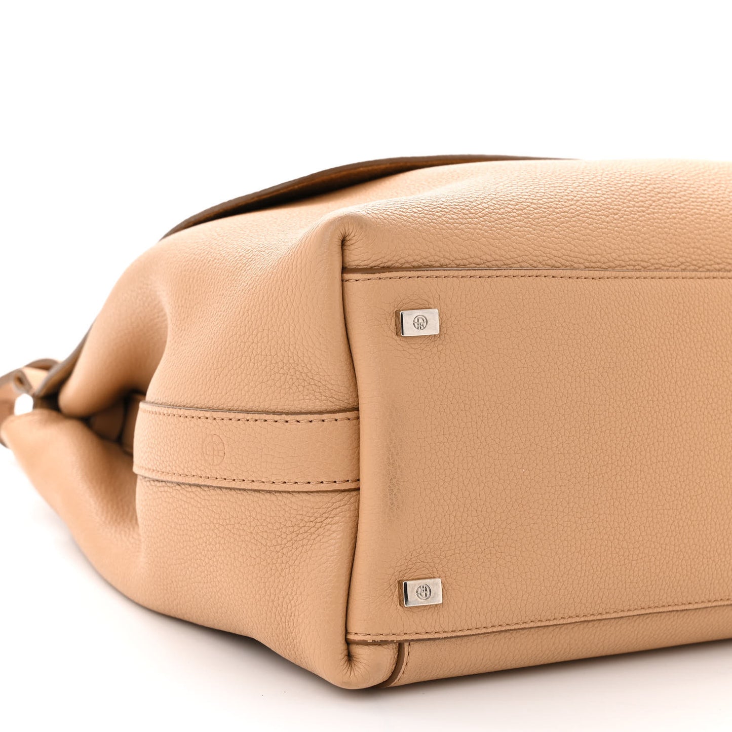 Grained Calfskin Top Handle 14 Bag Tan