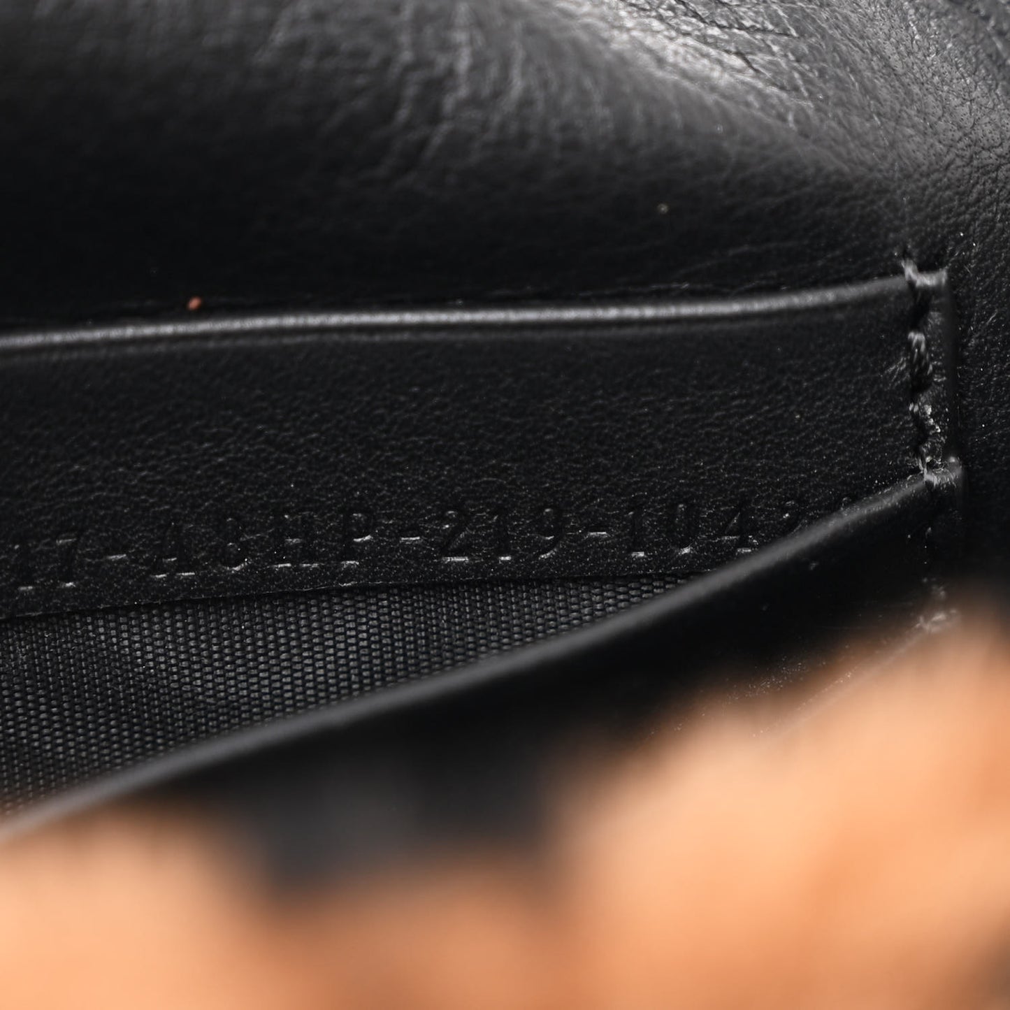 Shearling Vitello Dolce Macro FF 1974 Mini Baguette Tobacco Black